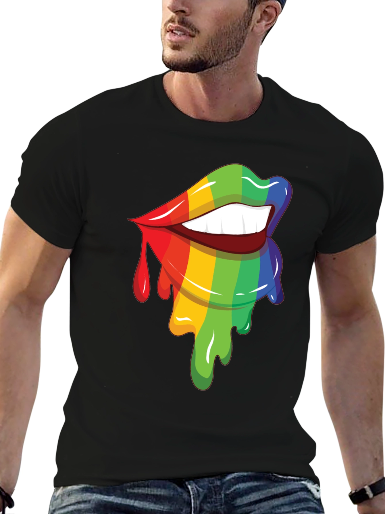 Rainbow Lips Graphic Tee - Pride Apparel