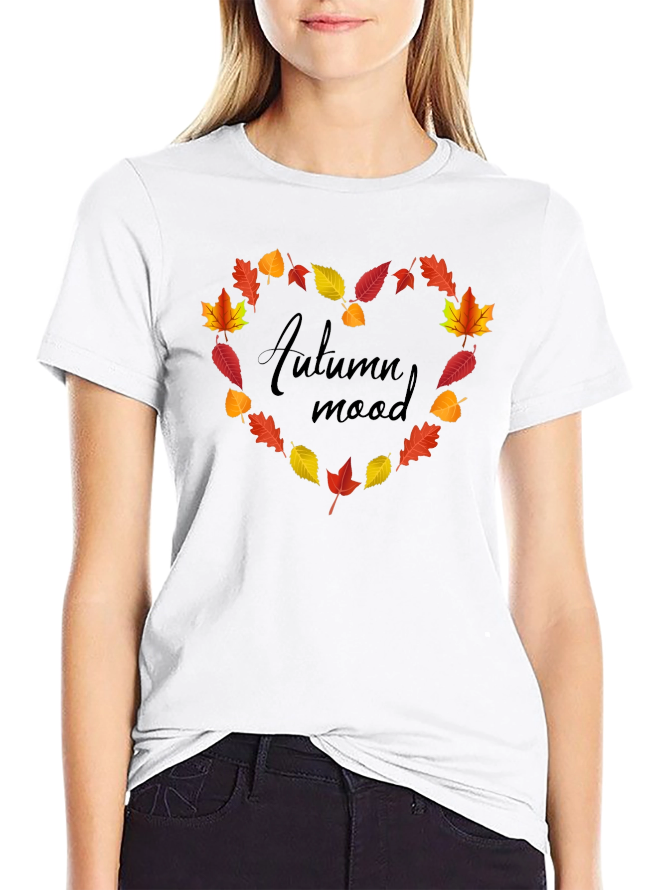 Autumn Mood Leaf Heart T-Shirt