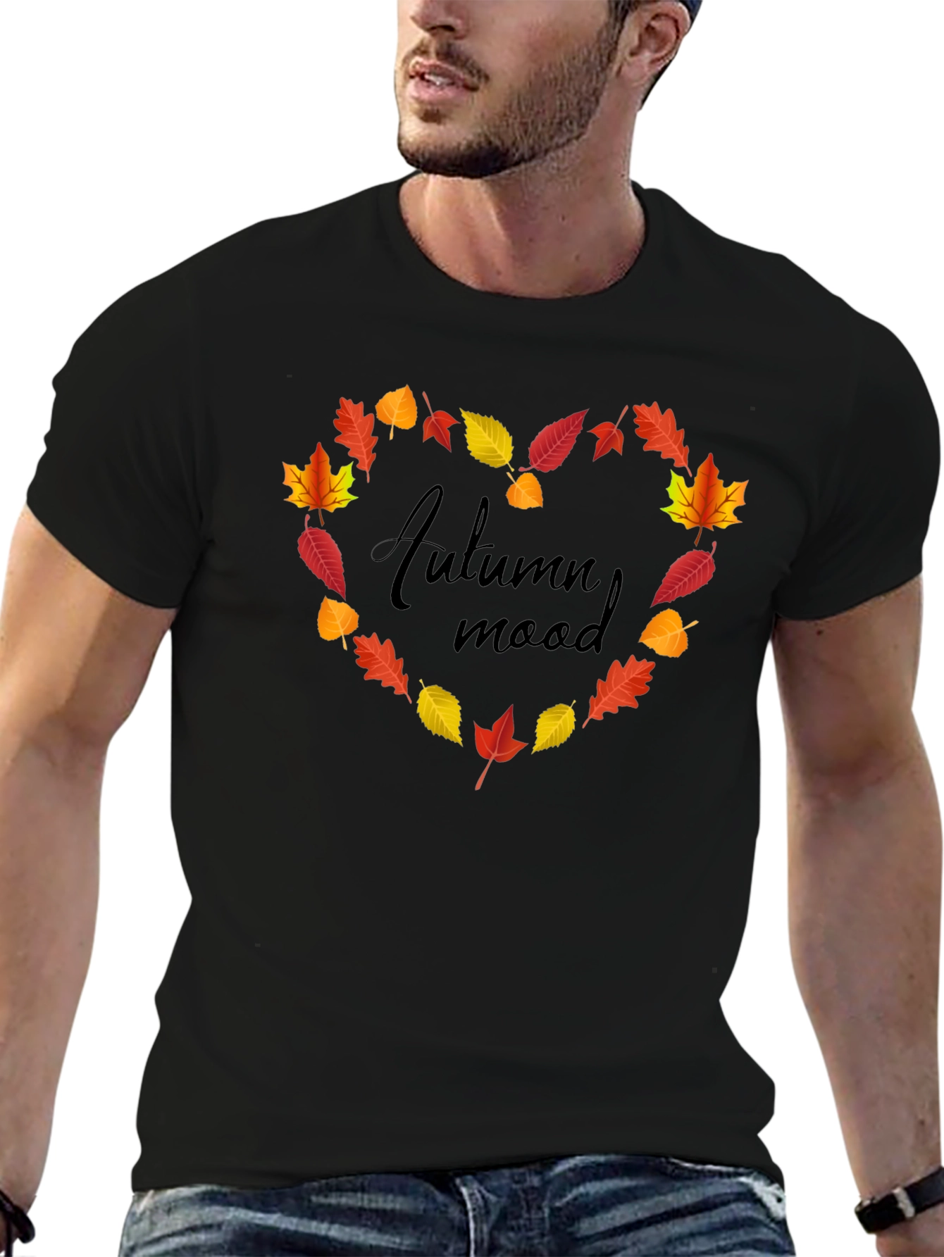 Autumn Mood Leaf Heart T-Shirt