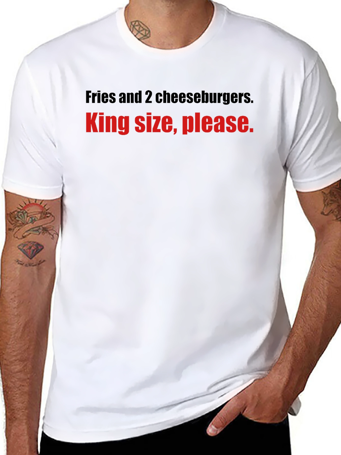 Funny King Size Cheeseburger Mens T-Shirt