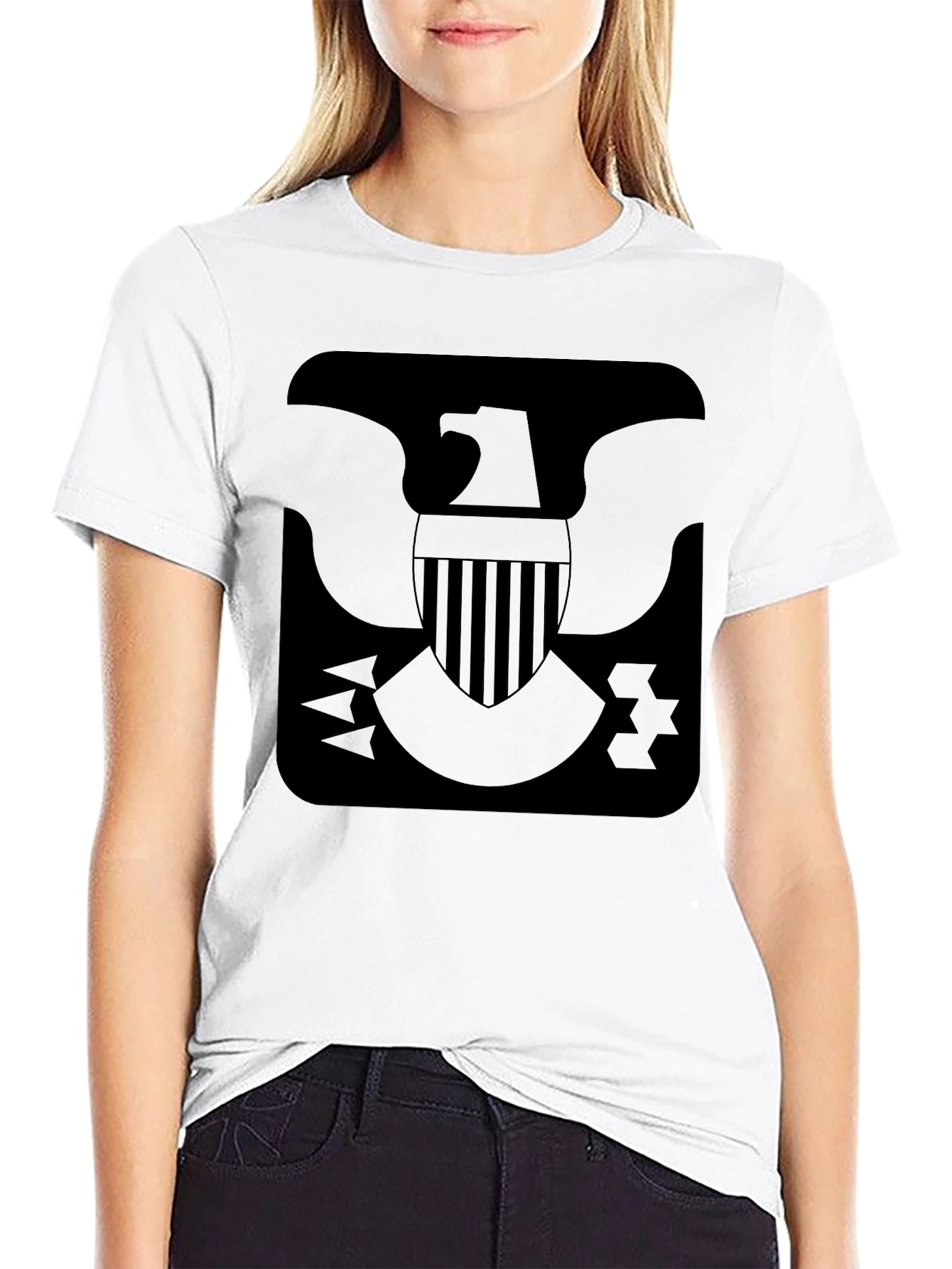 Black T-Shirt Eagle Emblem Graphic Tee