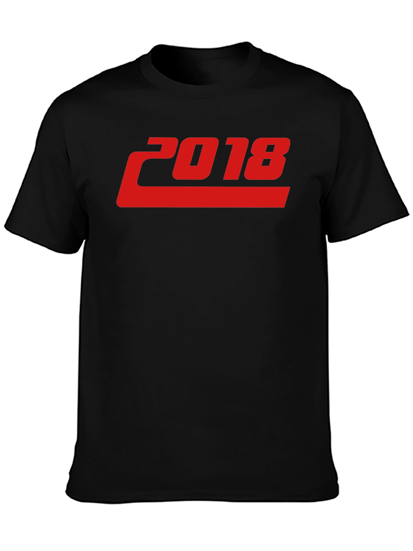 2018 Graphic Print Black T-Shirt