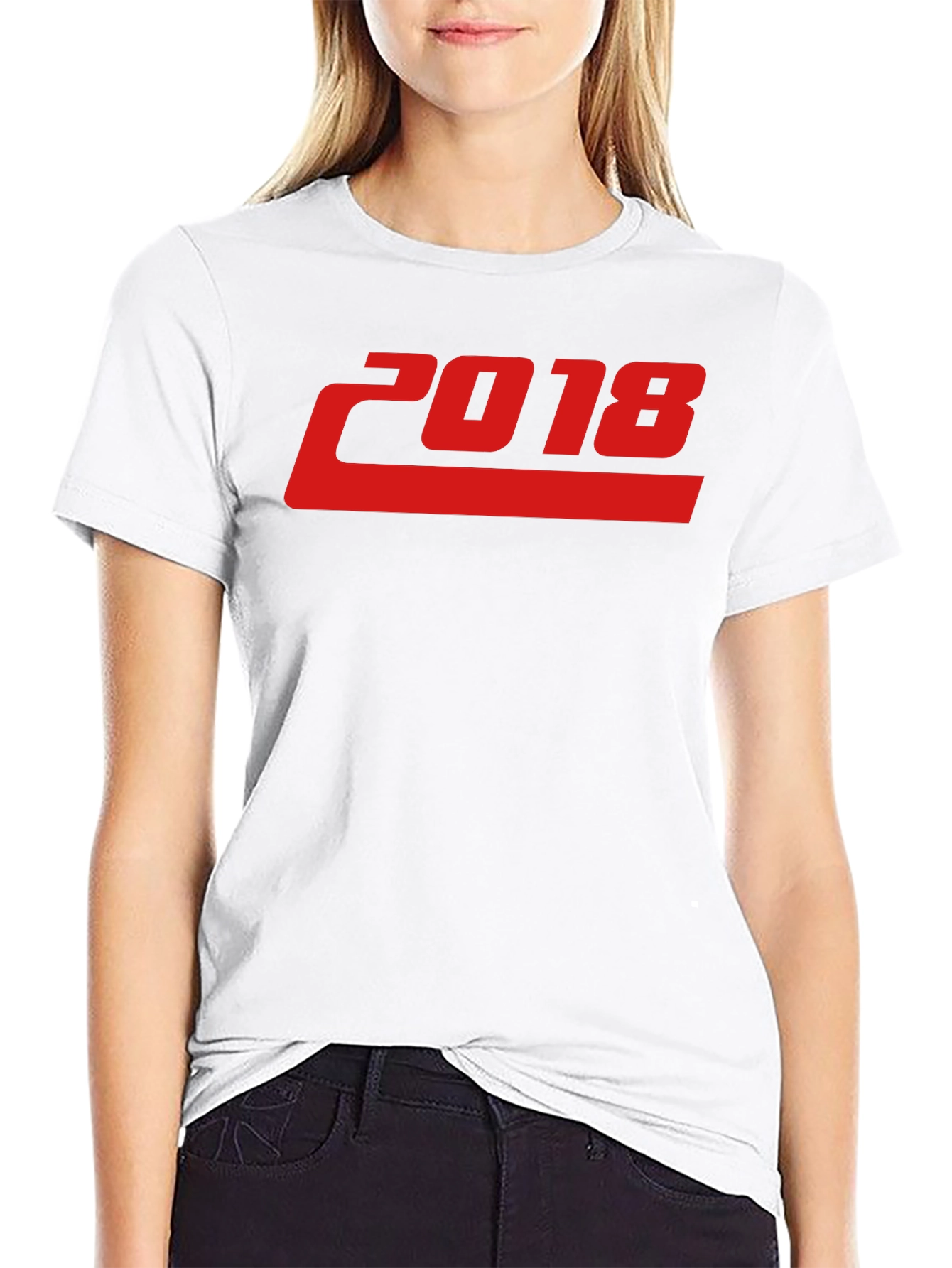 2018 Graphic Print Black T-Shirt