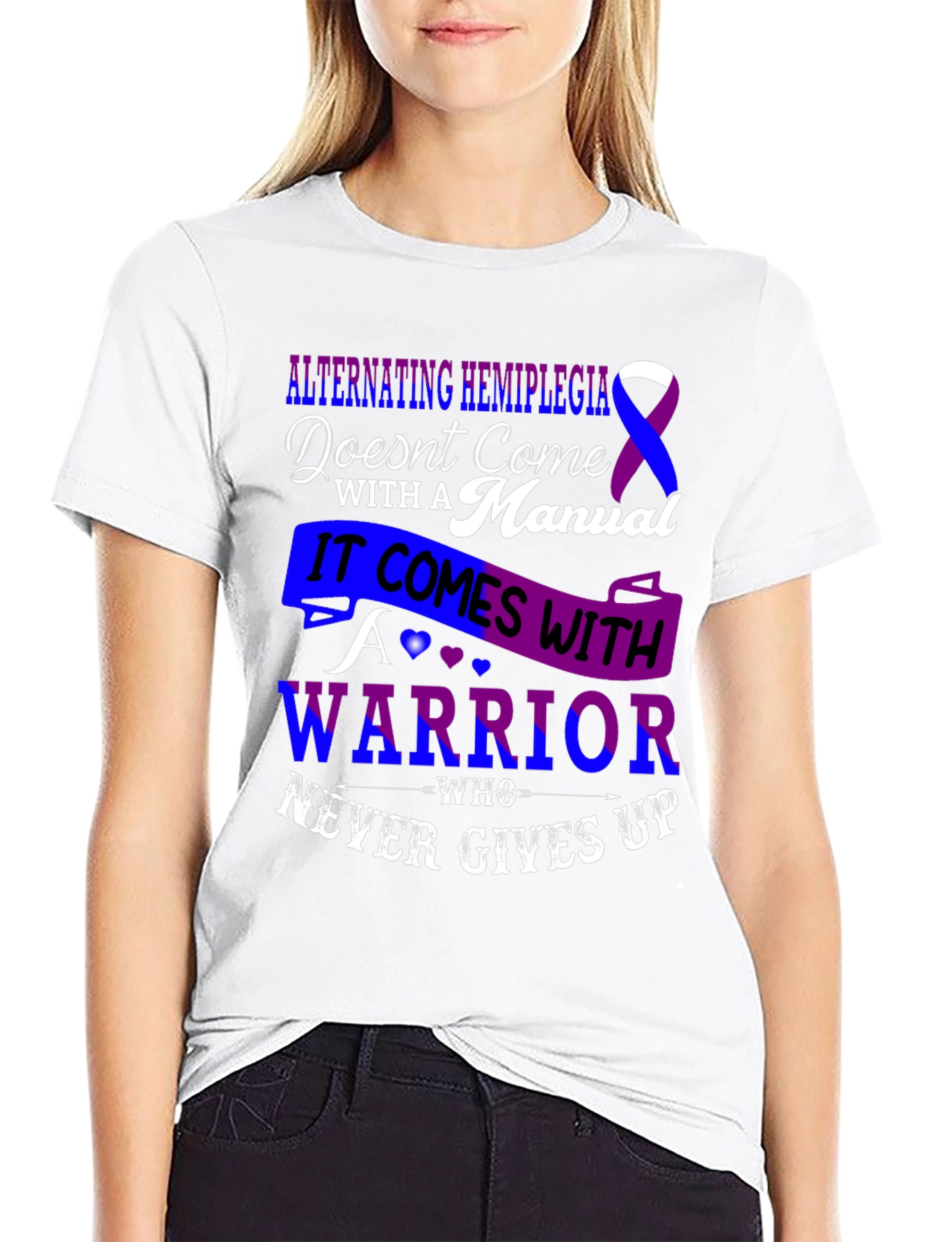 Alternating Hemiplegia Warrior T-Shirt - Never Gives Up