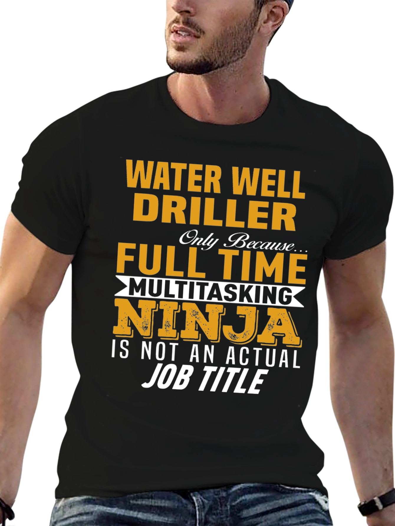 Water Well Driller Full-Time Ninja T-Shirt