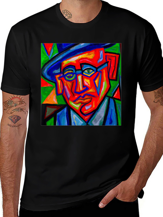 Abstract Portrait Graphic Tee - Mens Black T-Shirt