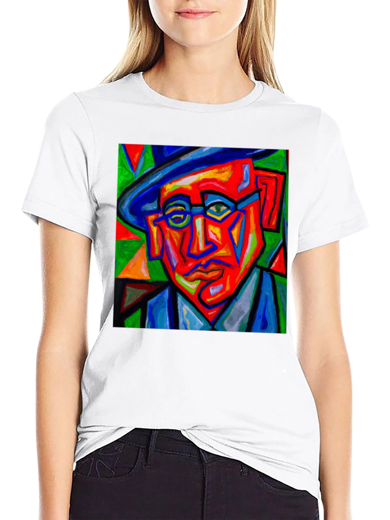 Abstract Portrait Graphic Tee - Mens Black T-Shirt