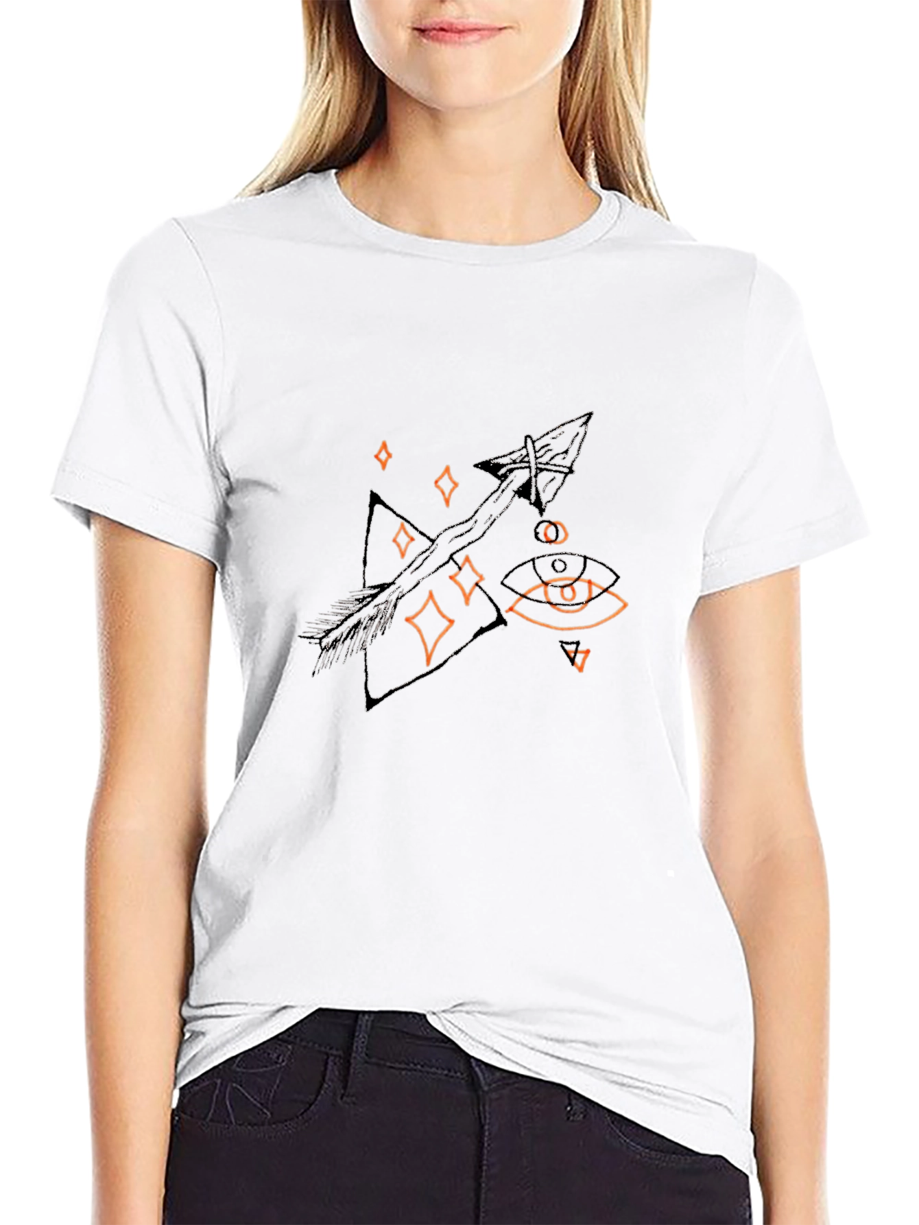 Mystic Arrow Graphic Tee - Black Cotton Comfort