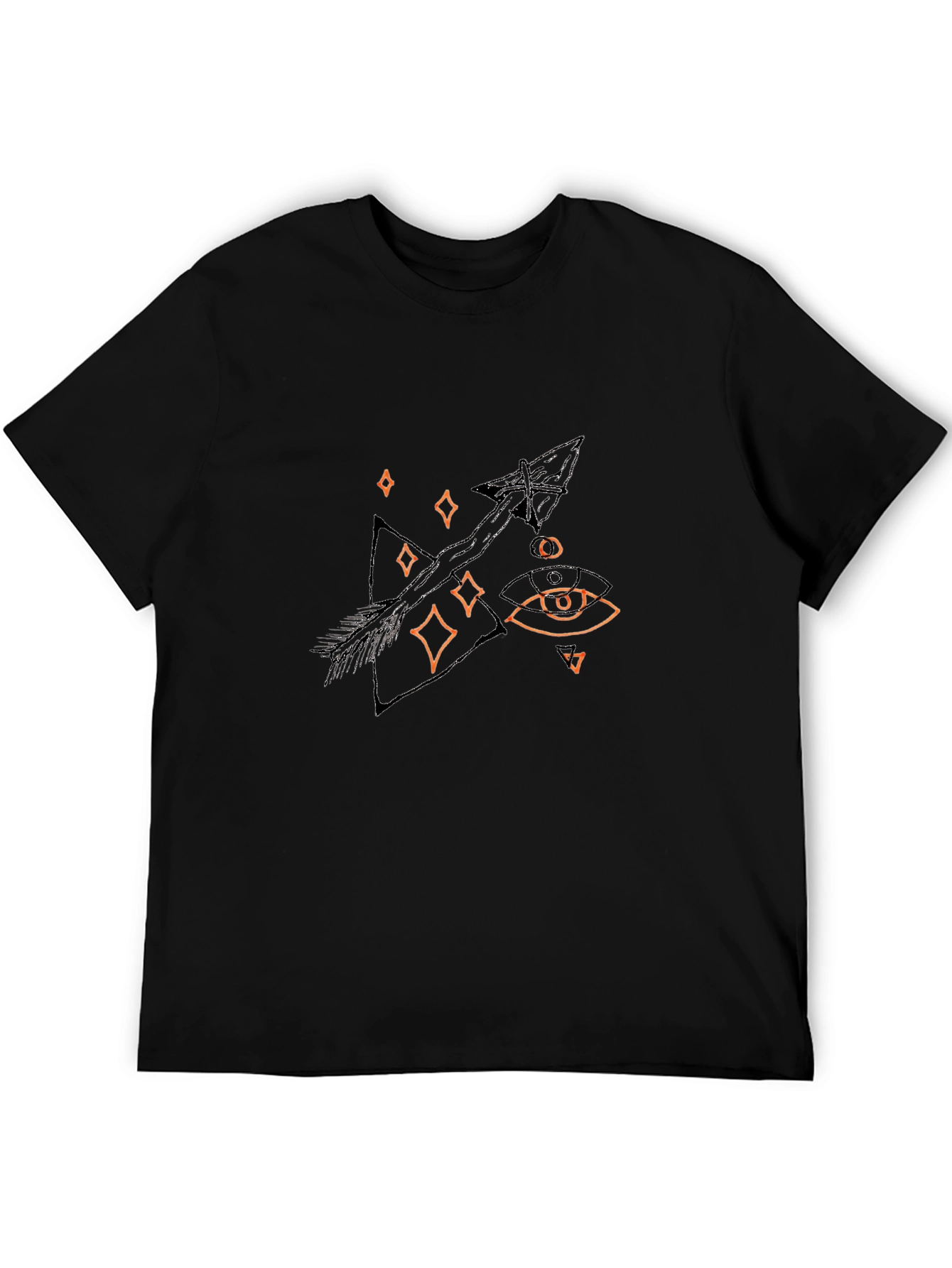 Mystic Arrow Graphic Tee - Black Cotton Comfort
