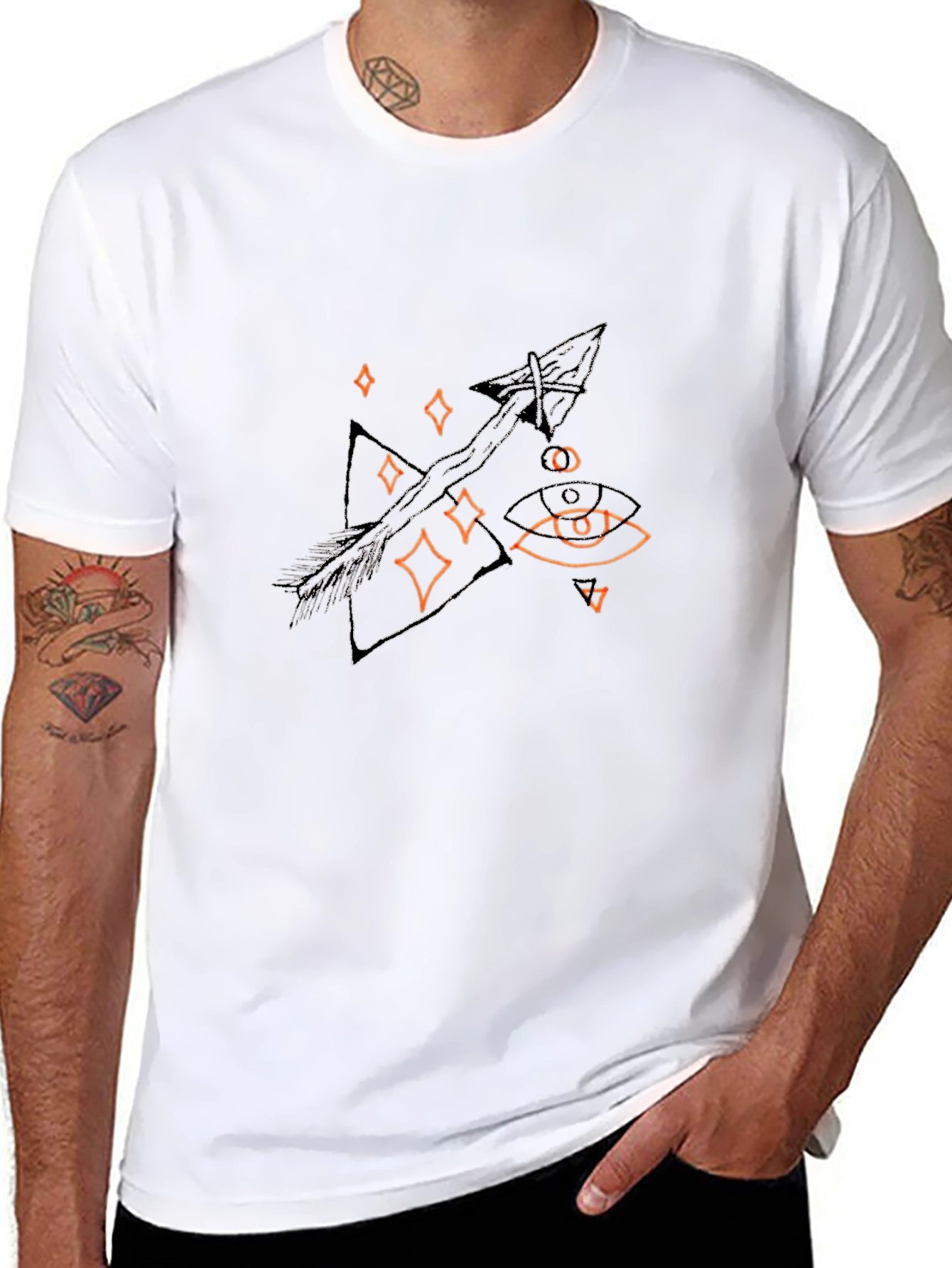 Mystic Arrow Graphic Tee - Black Cotton Comfort