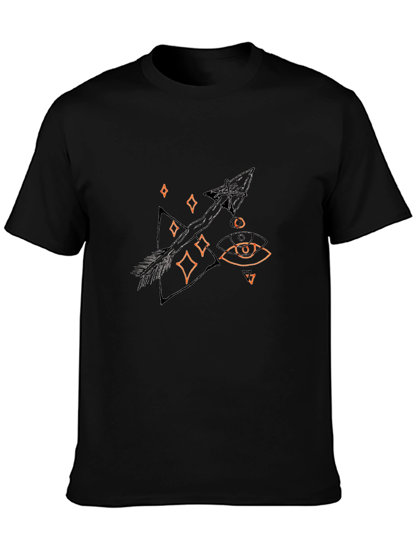 Mystic Arrow Graphic Tee - Black Cotton Comfort