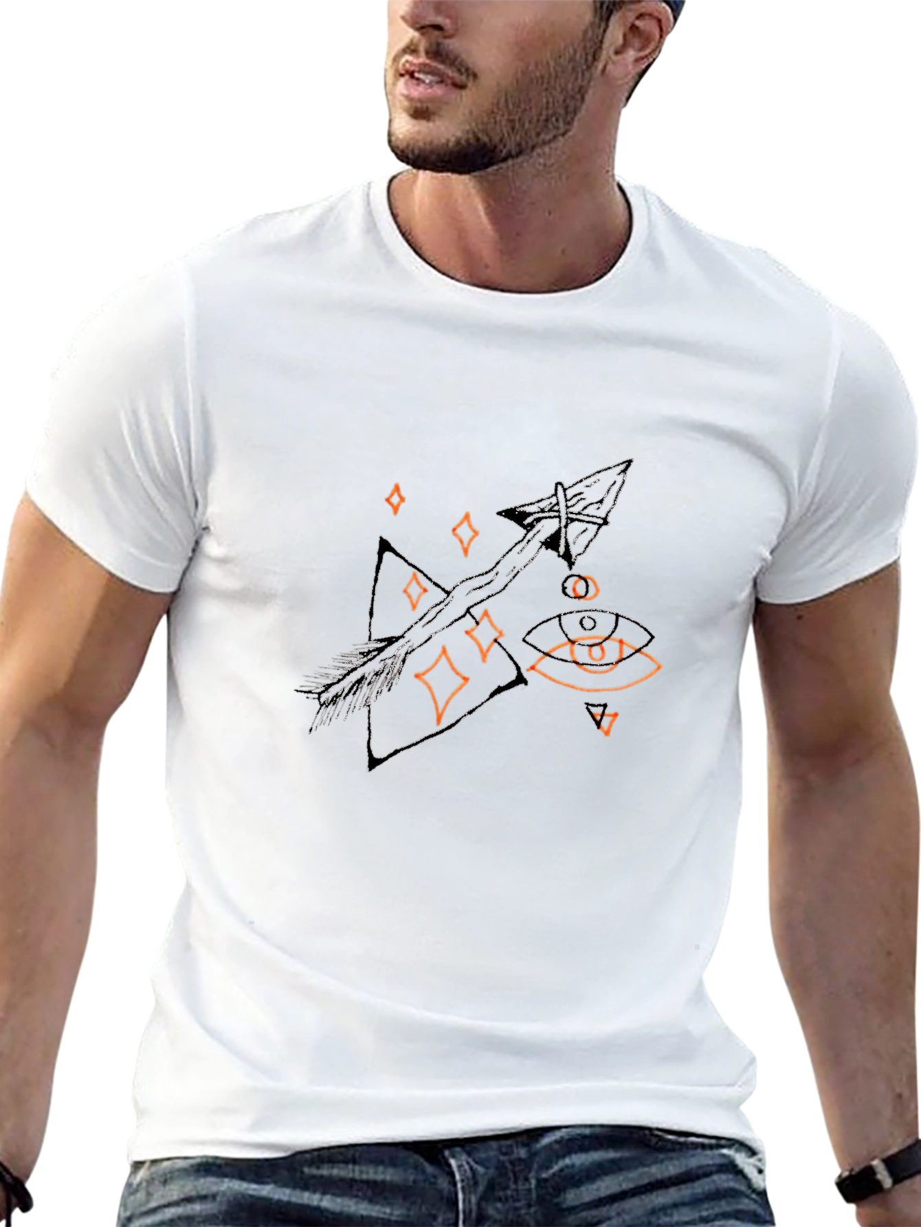 Mystic Arrow Graphic Tee - Black Cotton Comfort