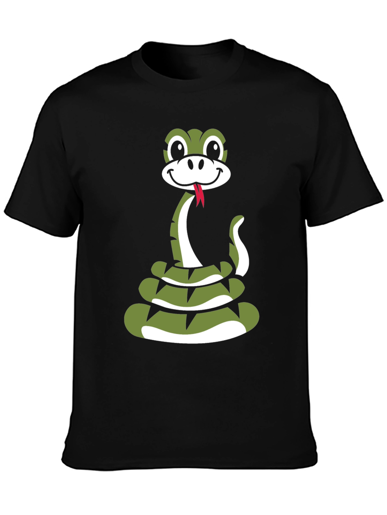 Snake Cartoon Graphic Black T-Shirt