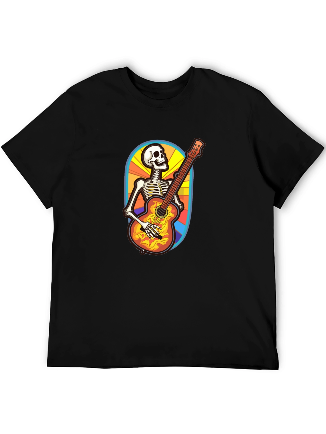 Skeleton Guitarist Graphic Tee - Black