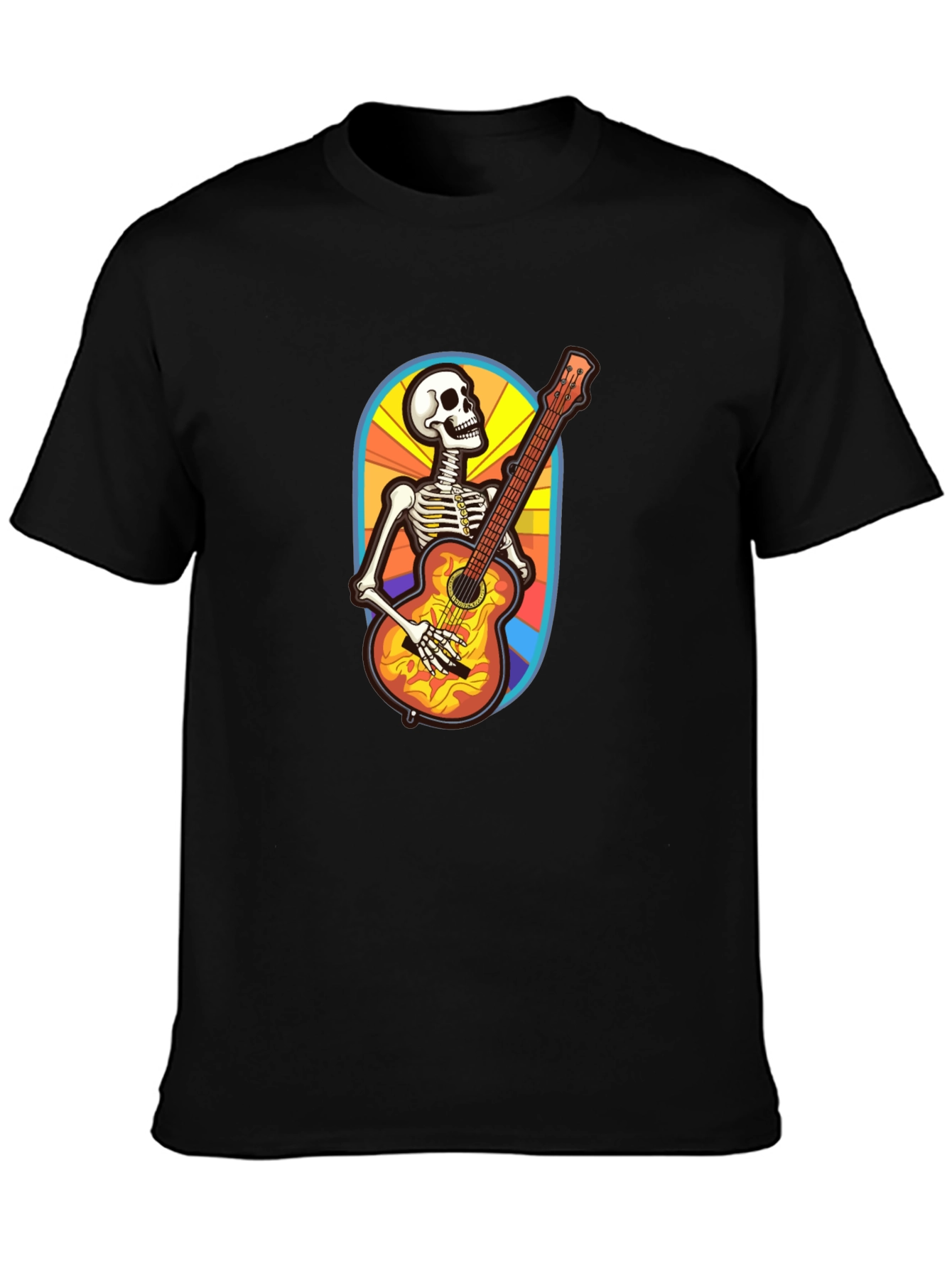 Skeleton Guitarist Graphic Tee - Black
