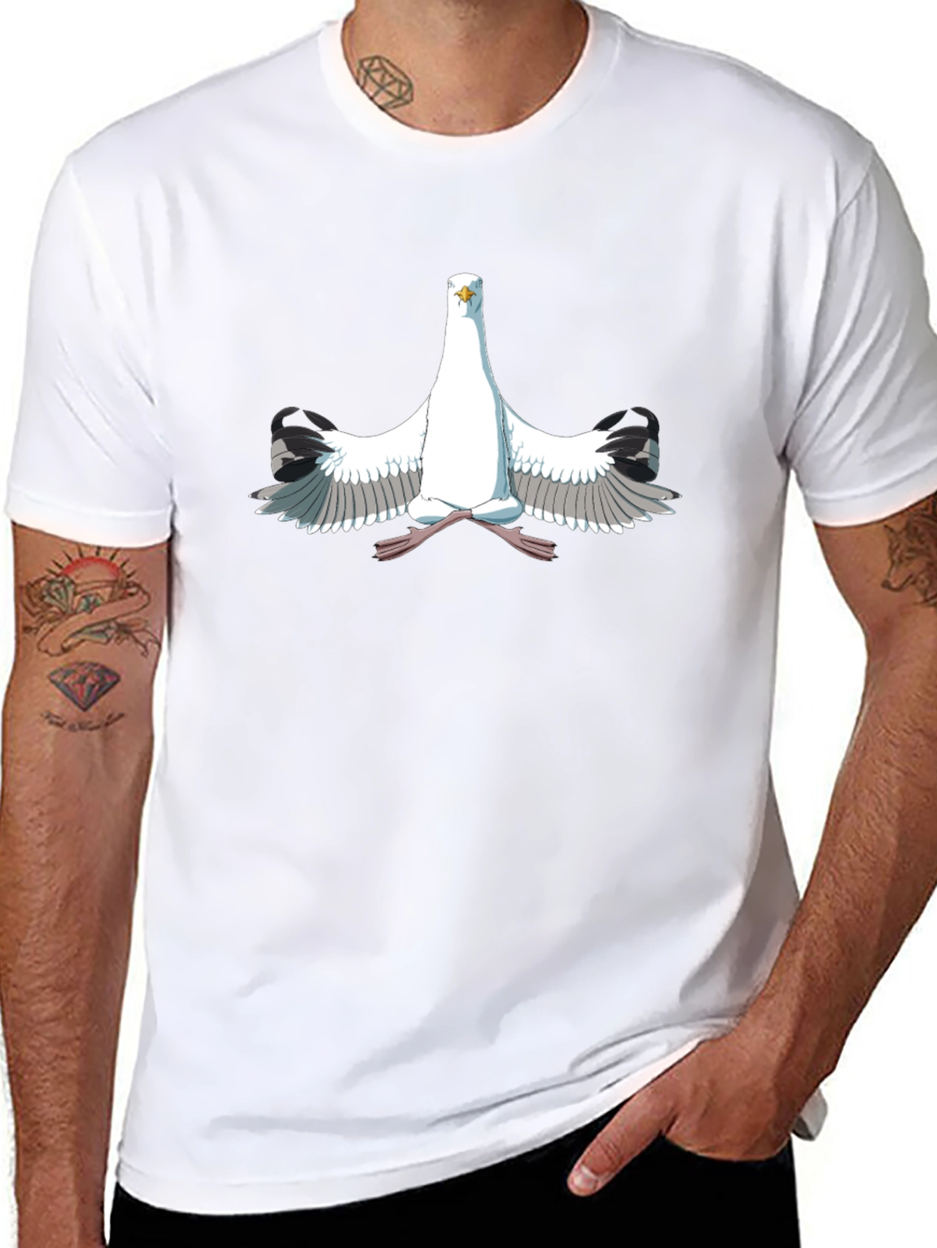 Seagull Meditation Black T-Shirt
