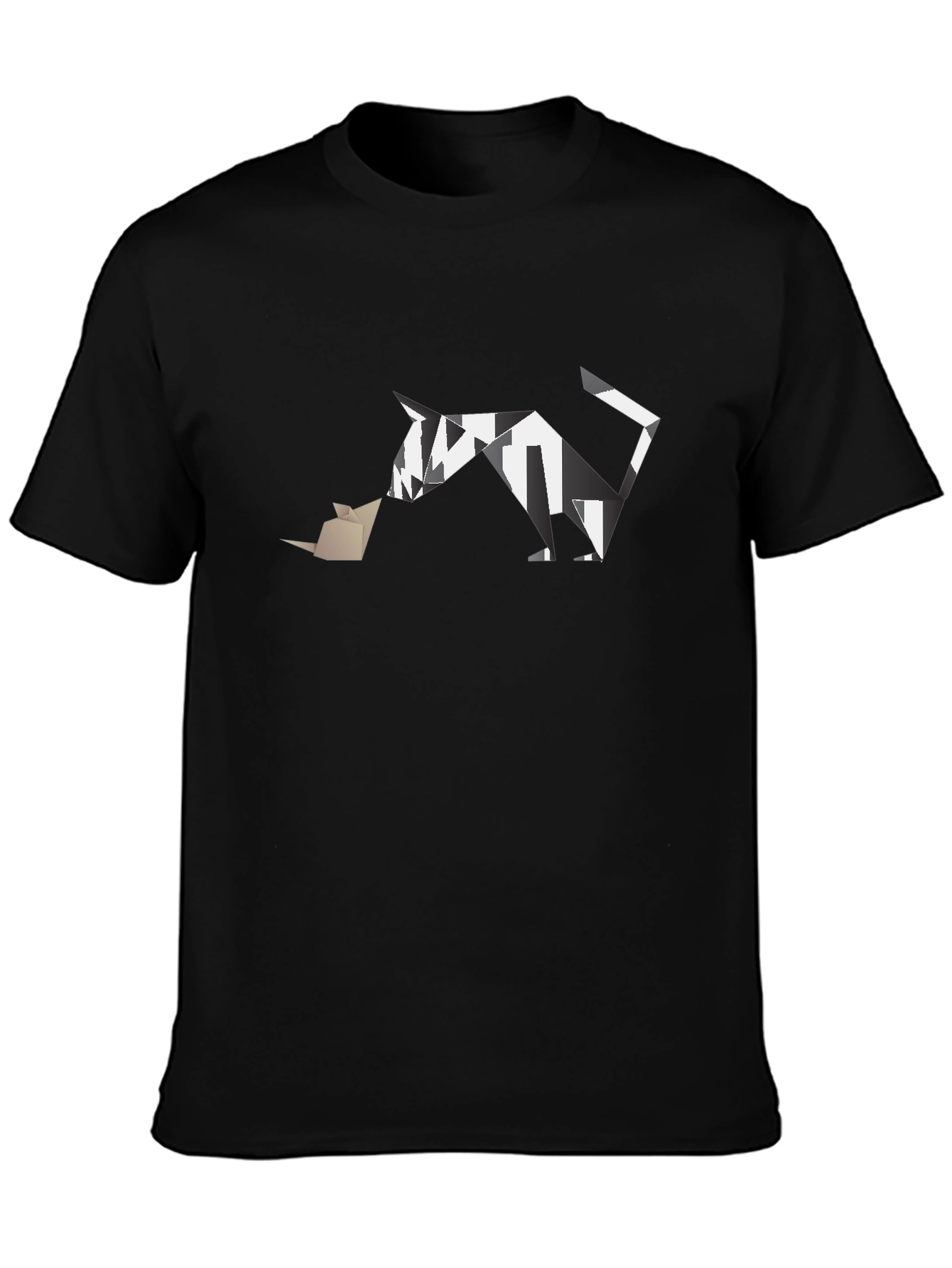 Geometric Cat and Mouse T-Shirt