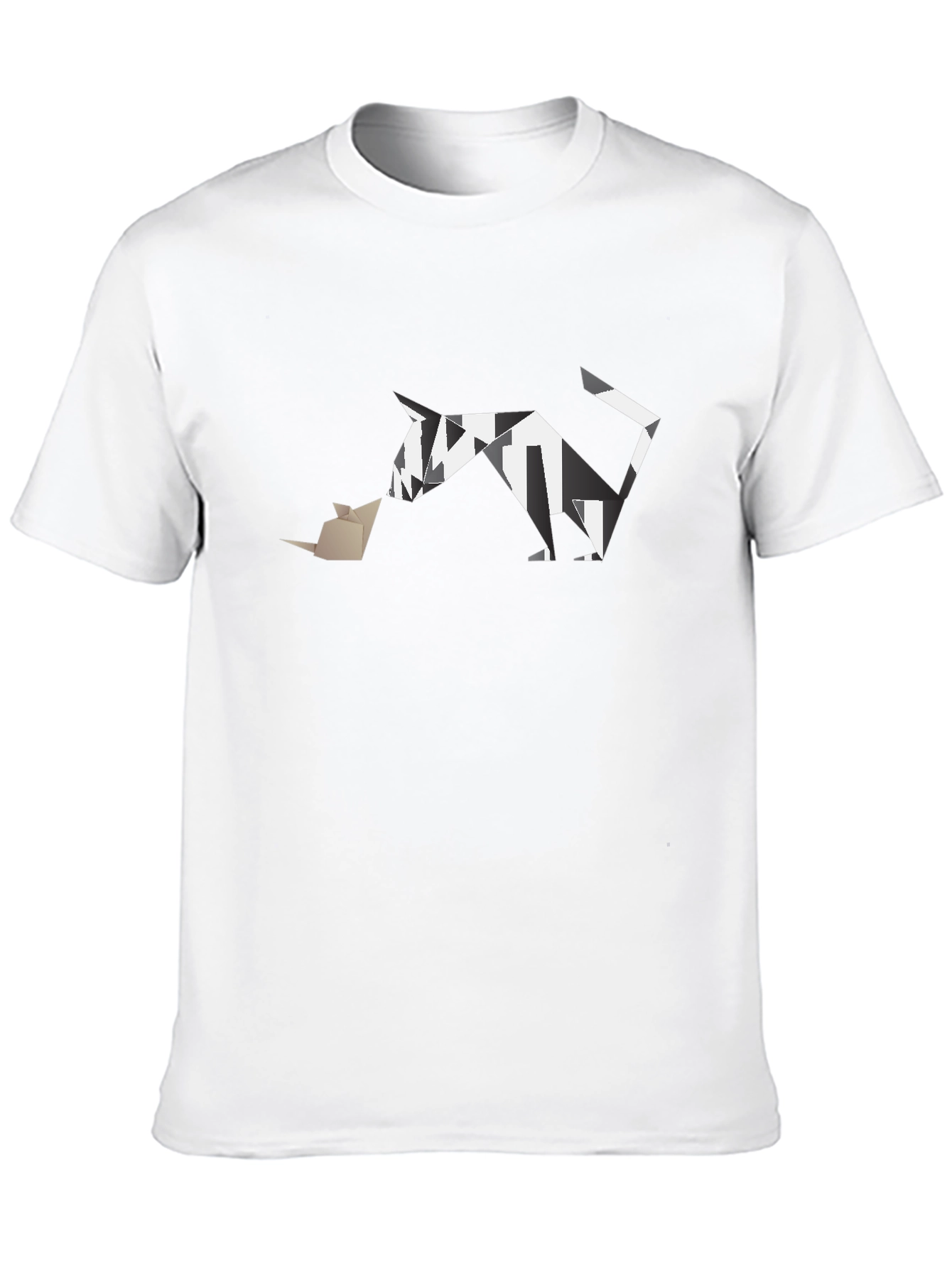 Geometric Cat and Mouse T-Shirt
