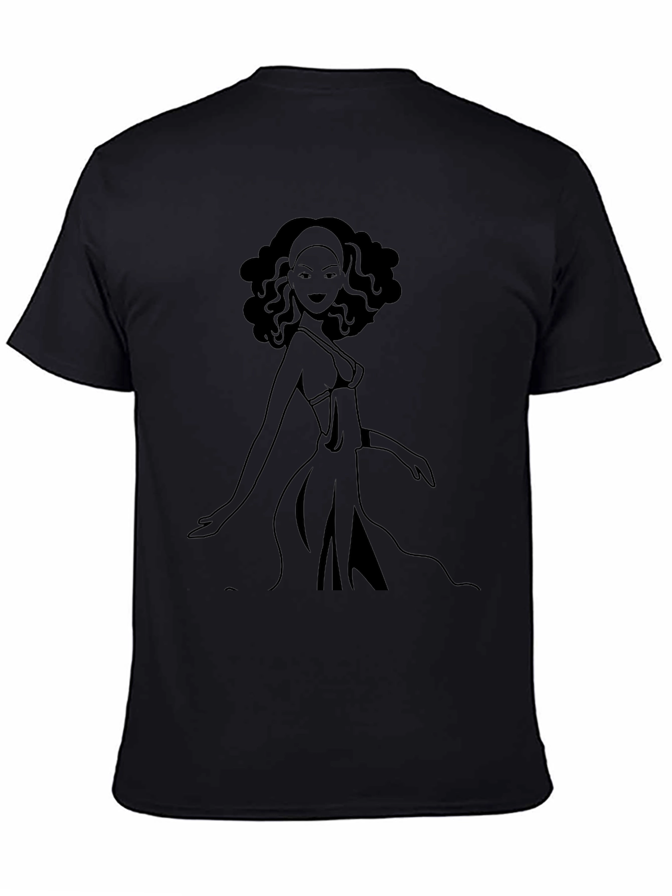 Silhouette Woman Graphic Black Tee