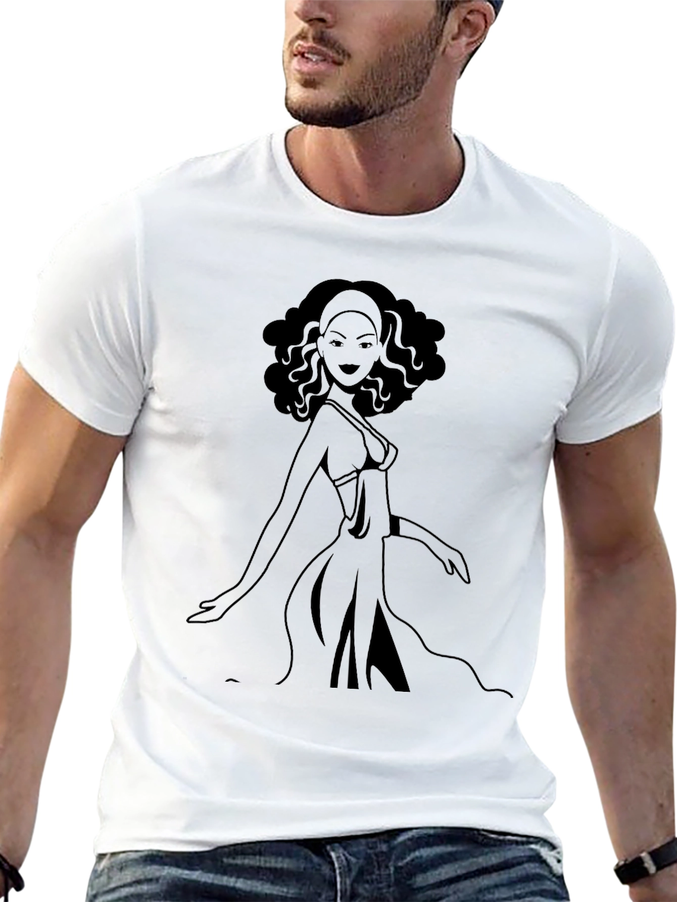 Silhouette Woman Graphic Black Tee