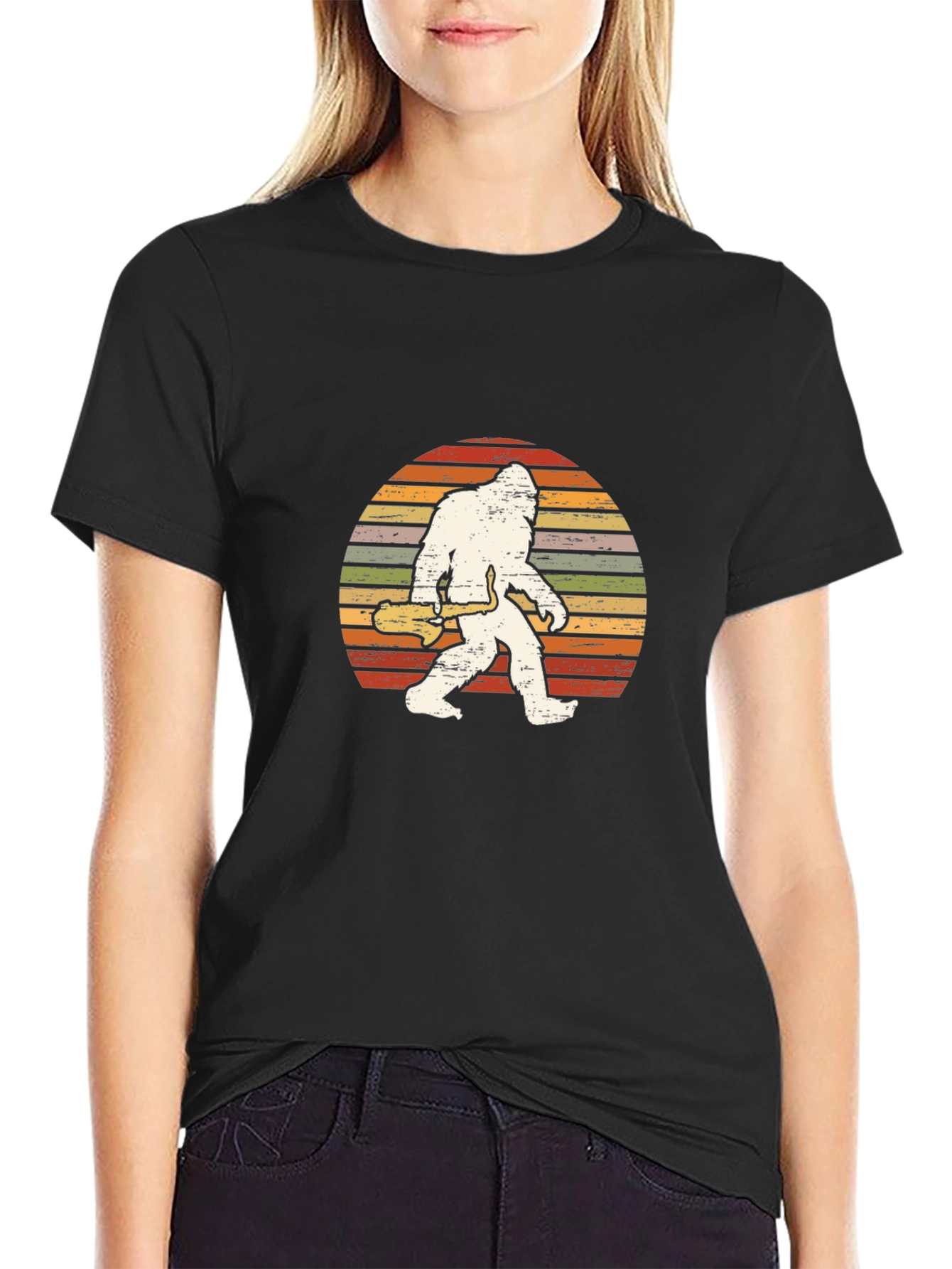 Bigfoot Saxophone Retro Graphic Tee