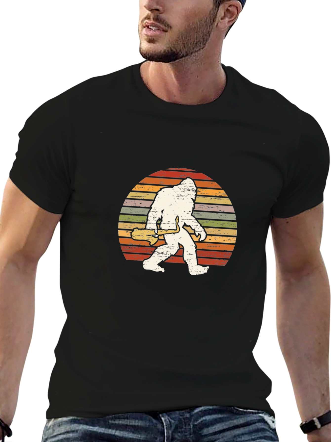 Bigfoot Saxophone Retro Graphic Tee