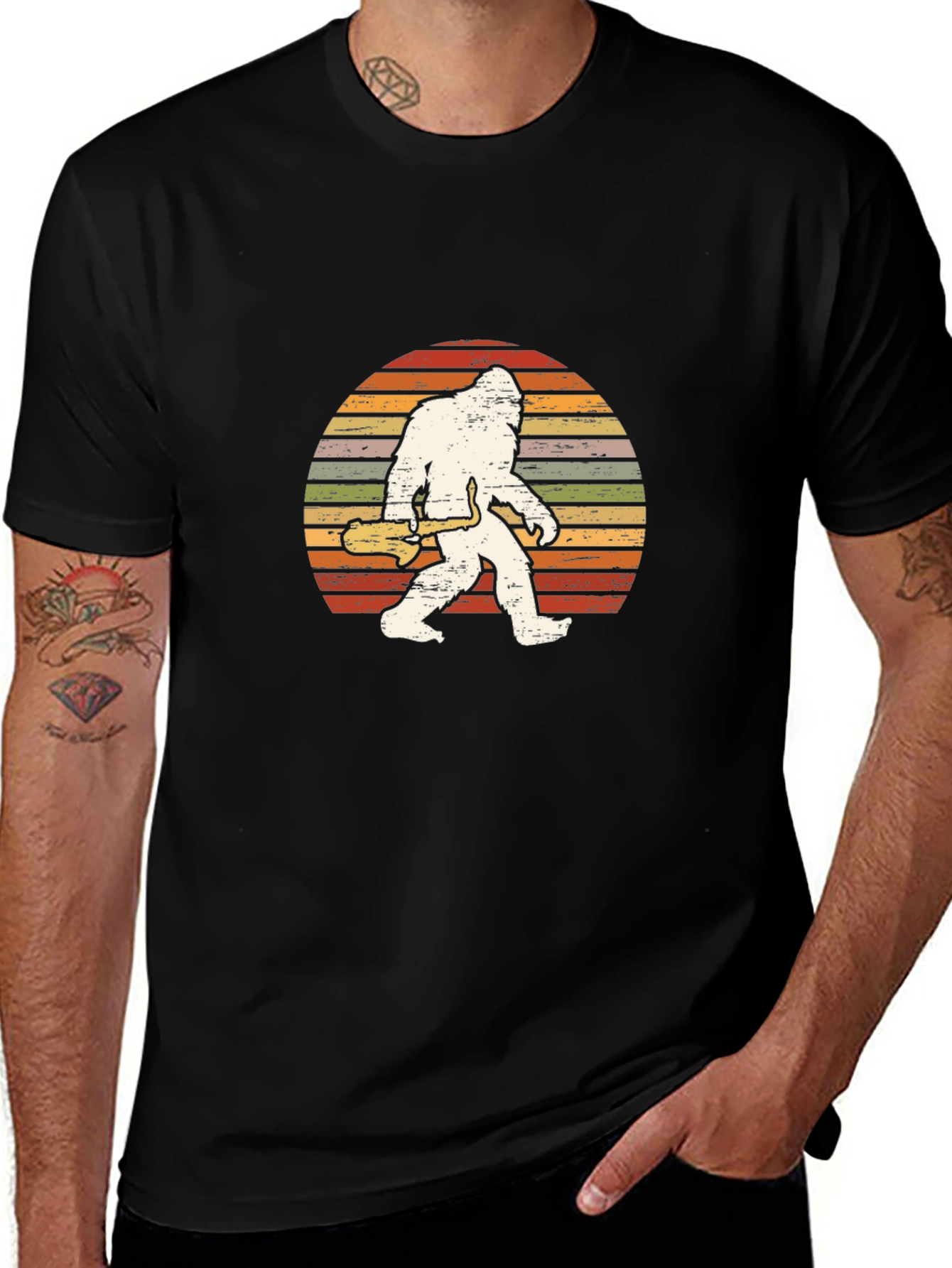 Bigfoot Saxophone Retro Graphic Tee
