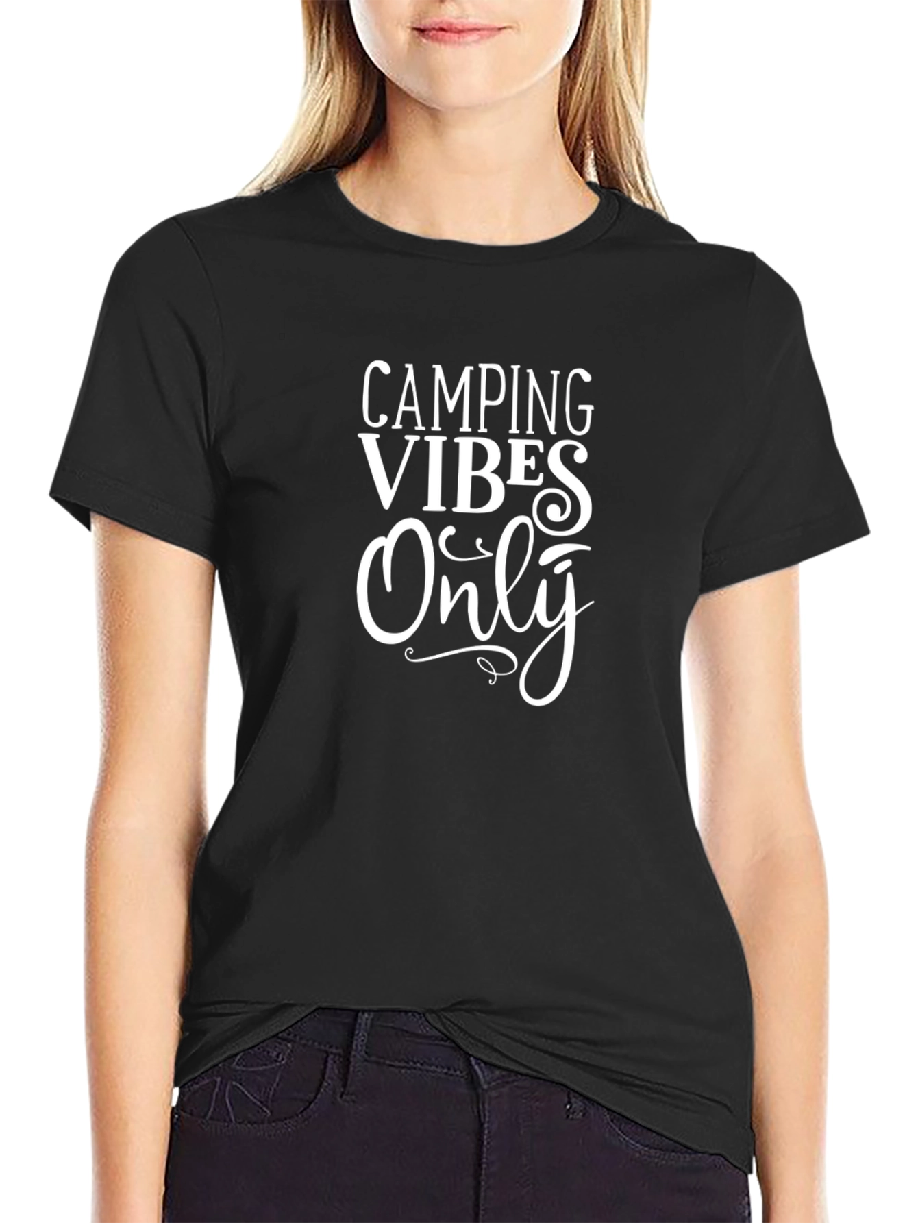 Camping Vibes Only Black T-Shirt