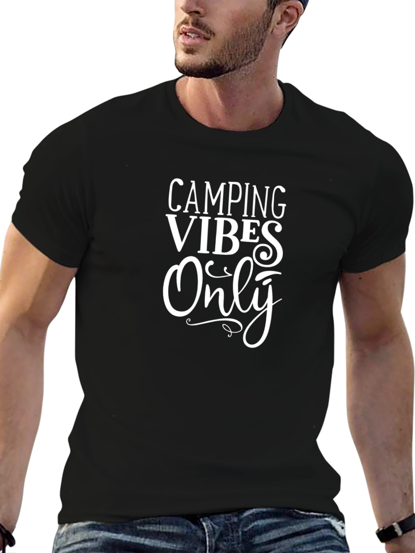Camping Vibes Only Black T-Shirt