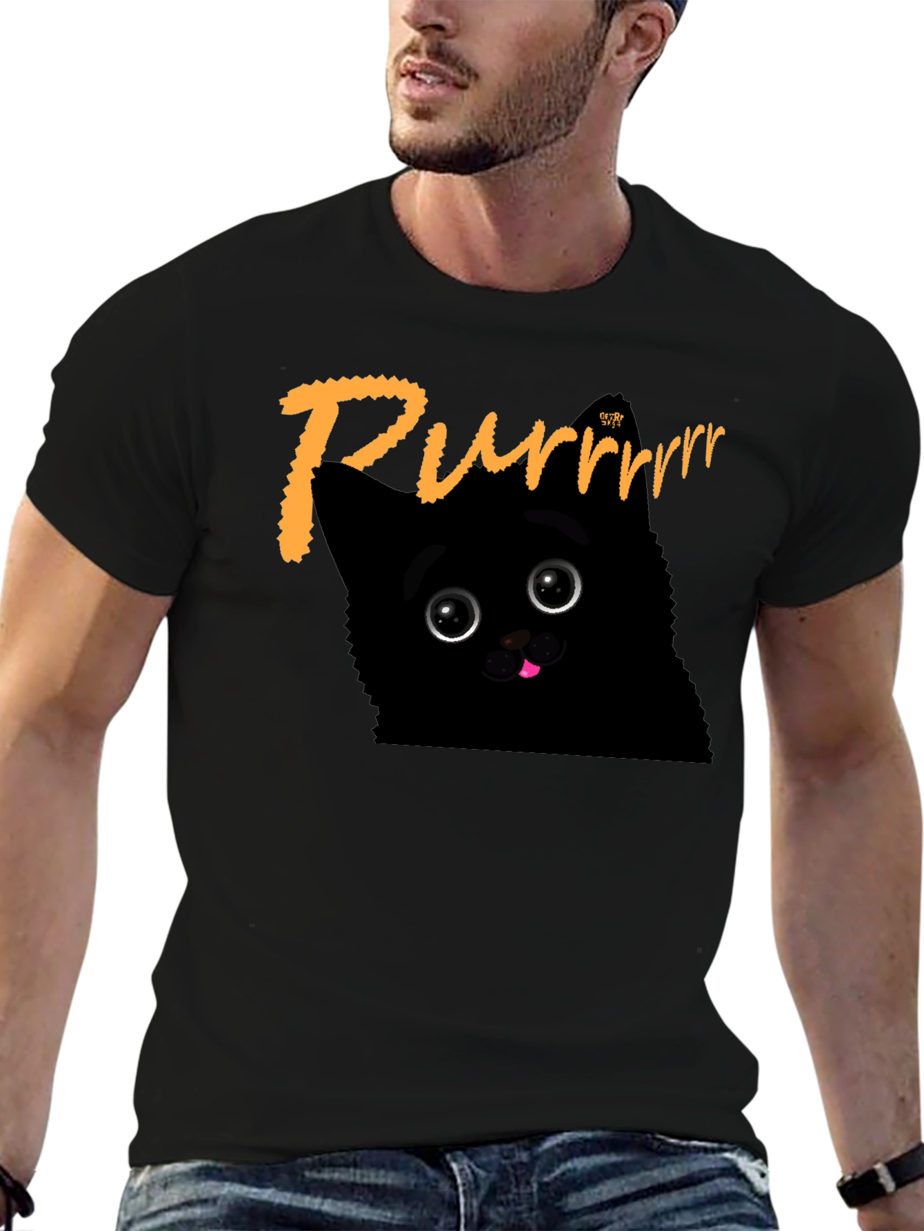 Purrrr Black Cat T-Shirt