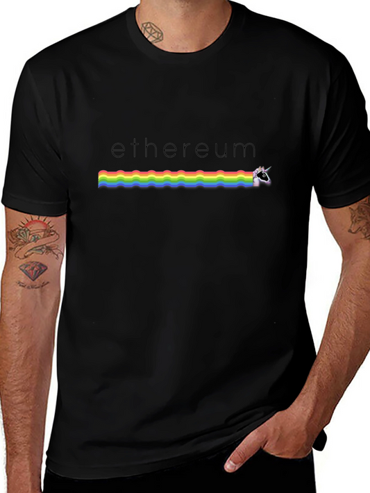 Ethereum Unicorn Rainbow Graphic T-Shirt