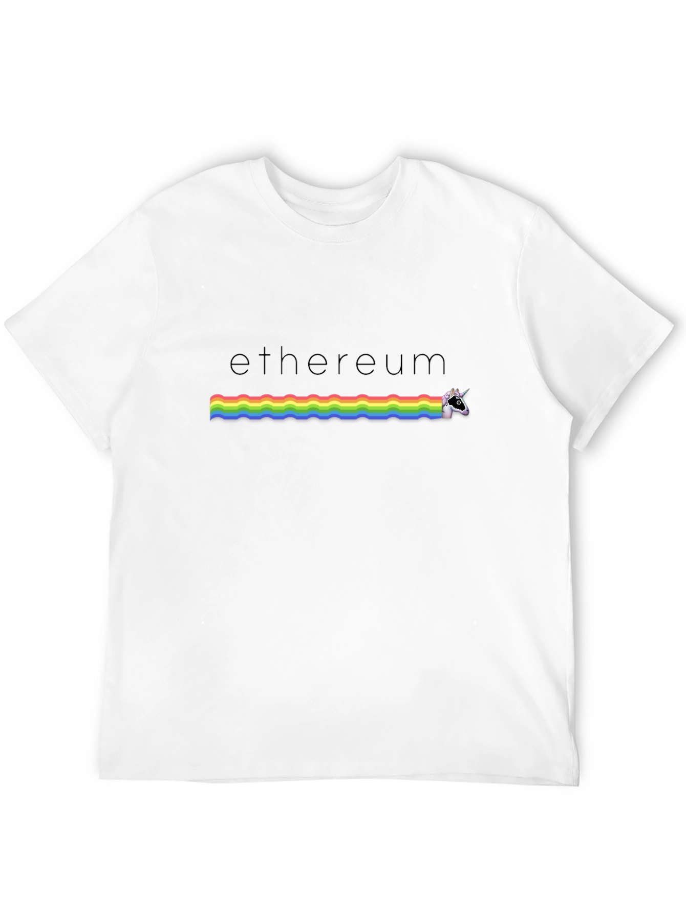 Ethereum Unicorn Rainbow Graphic T-Shirt
