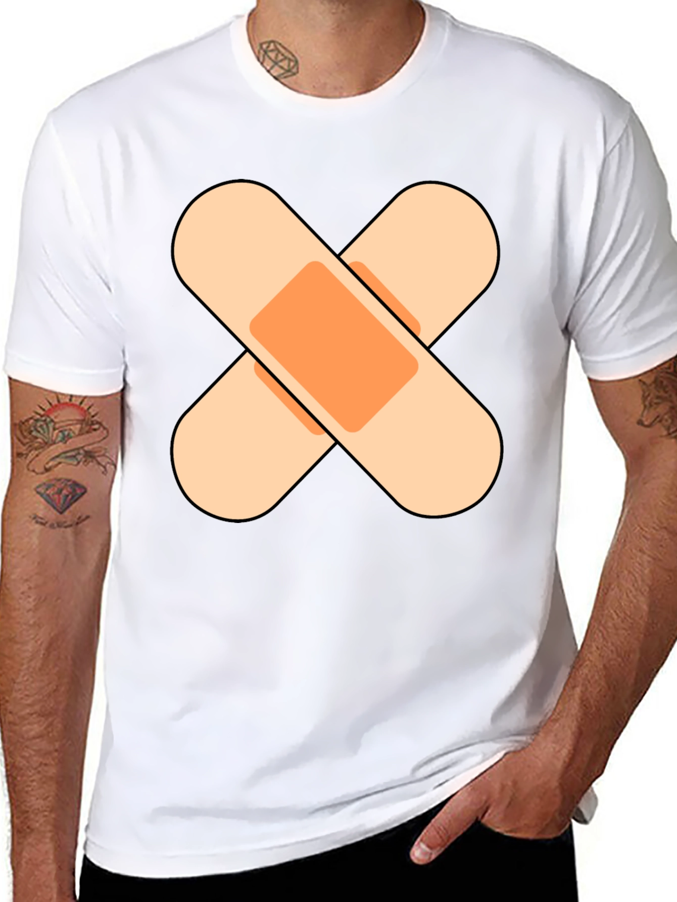 Funny Bandage Graphic Tee - Get Well Soon T-Shirt