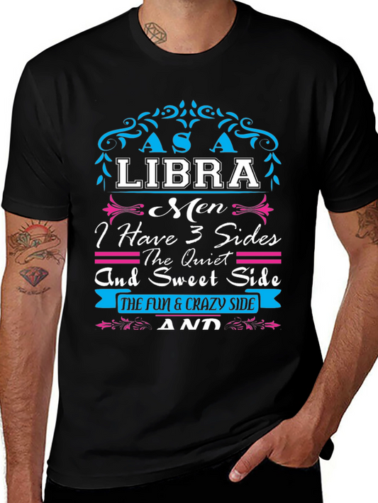 Libra Mens Graphic T-Shirt - 3 Sides Personality