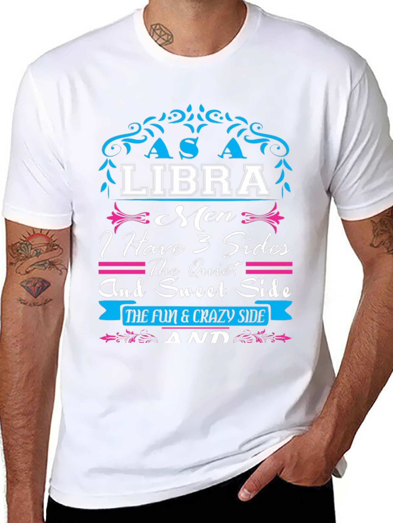 Libra Mens Graphic T-Shirt - 3 Sides Personality