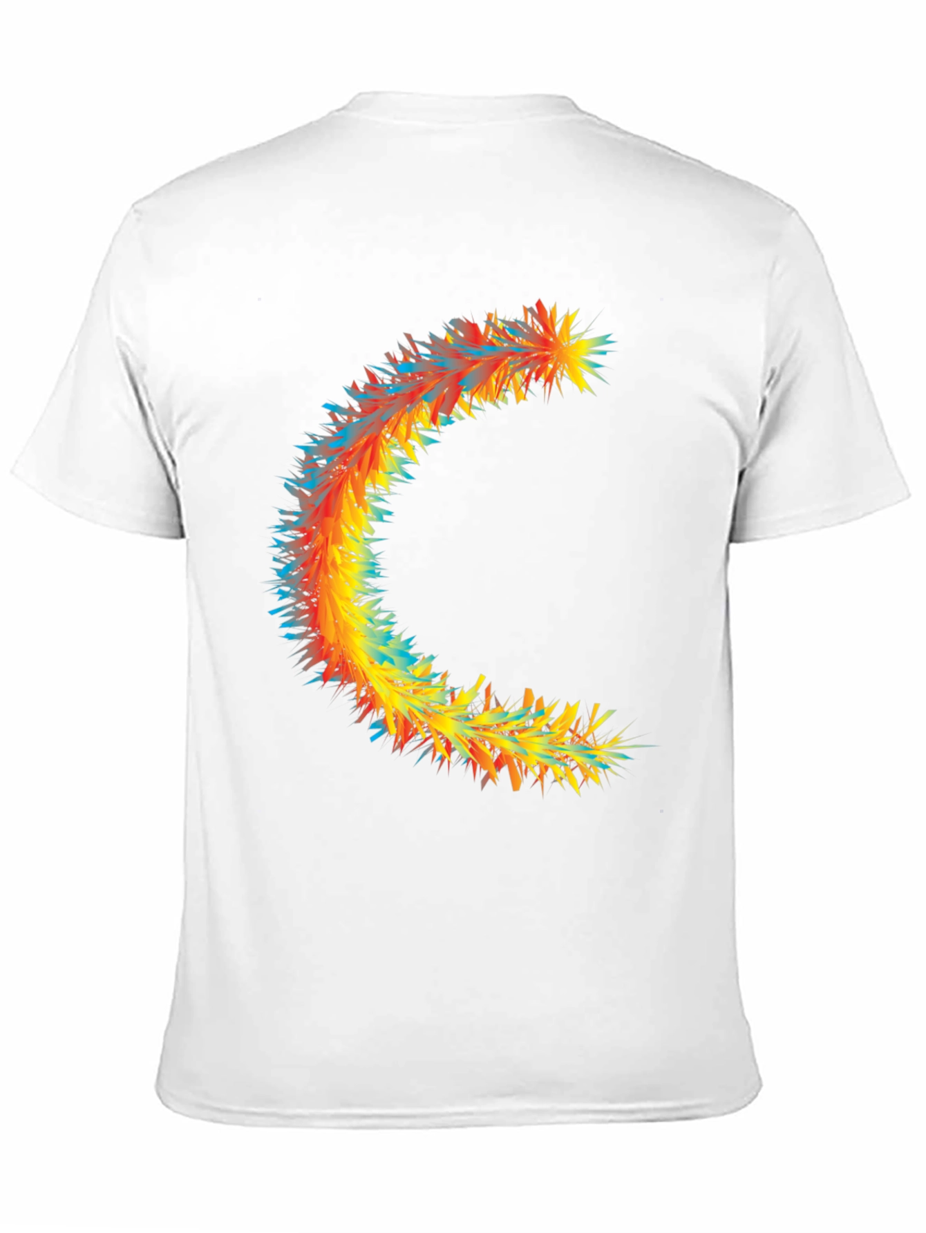 Abstract Crescent Graphic Tee - Stylish Black Cotton T-Shirt