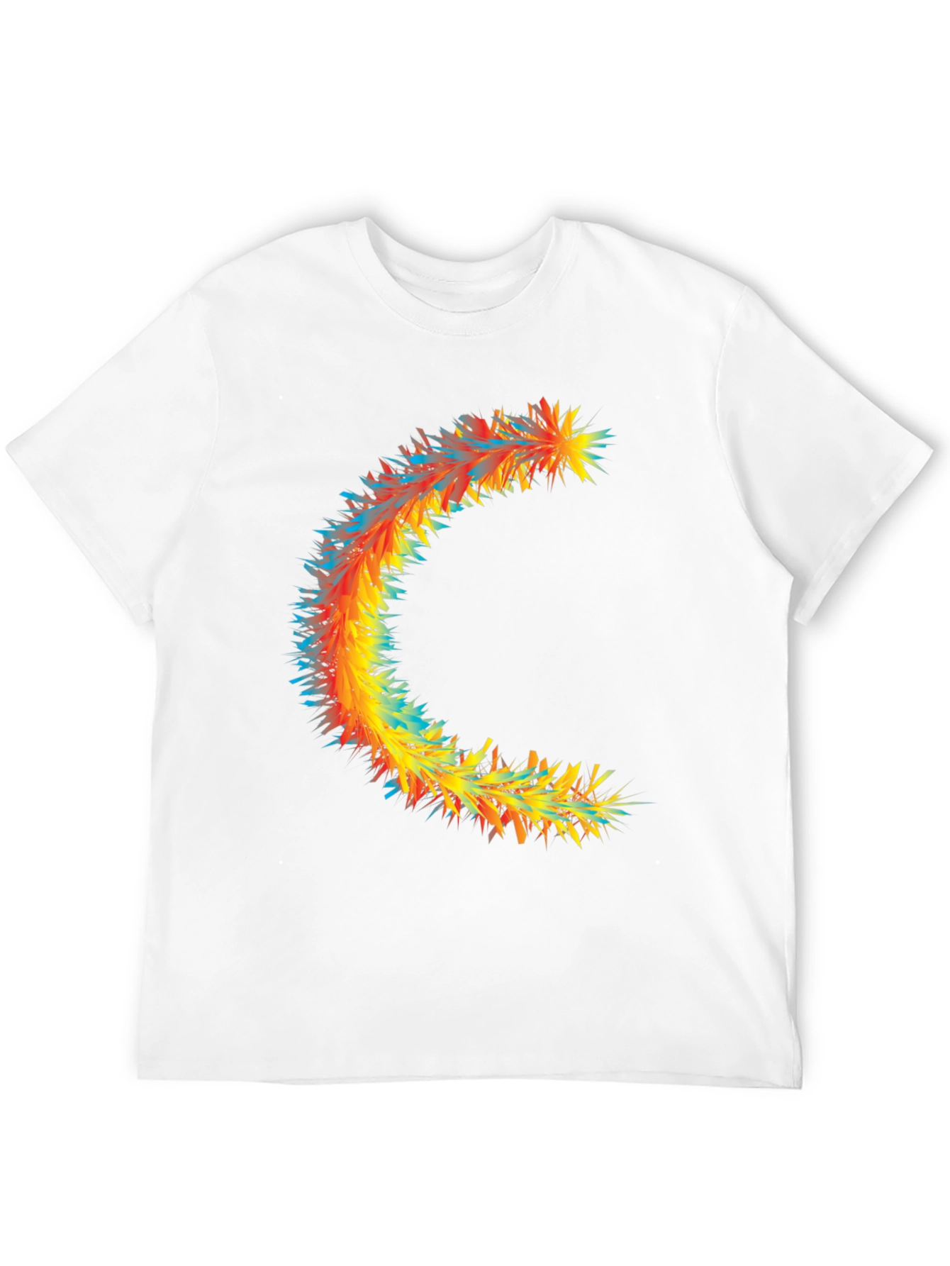 Abstract Crescent Graphic Tee - Stylish Black Cotton T-Shirt