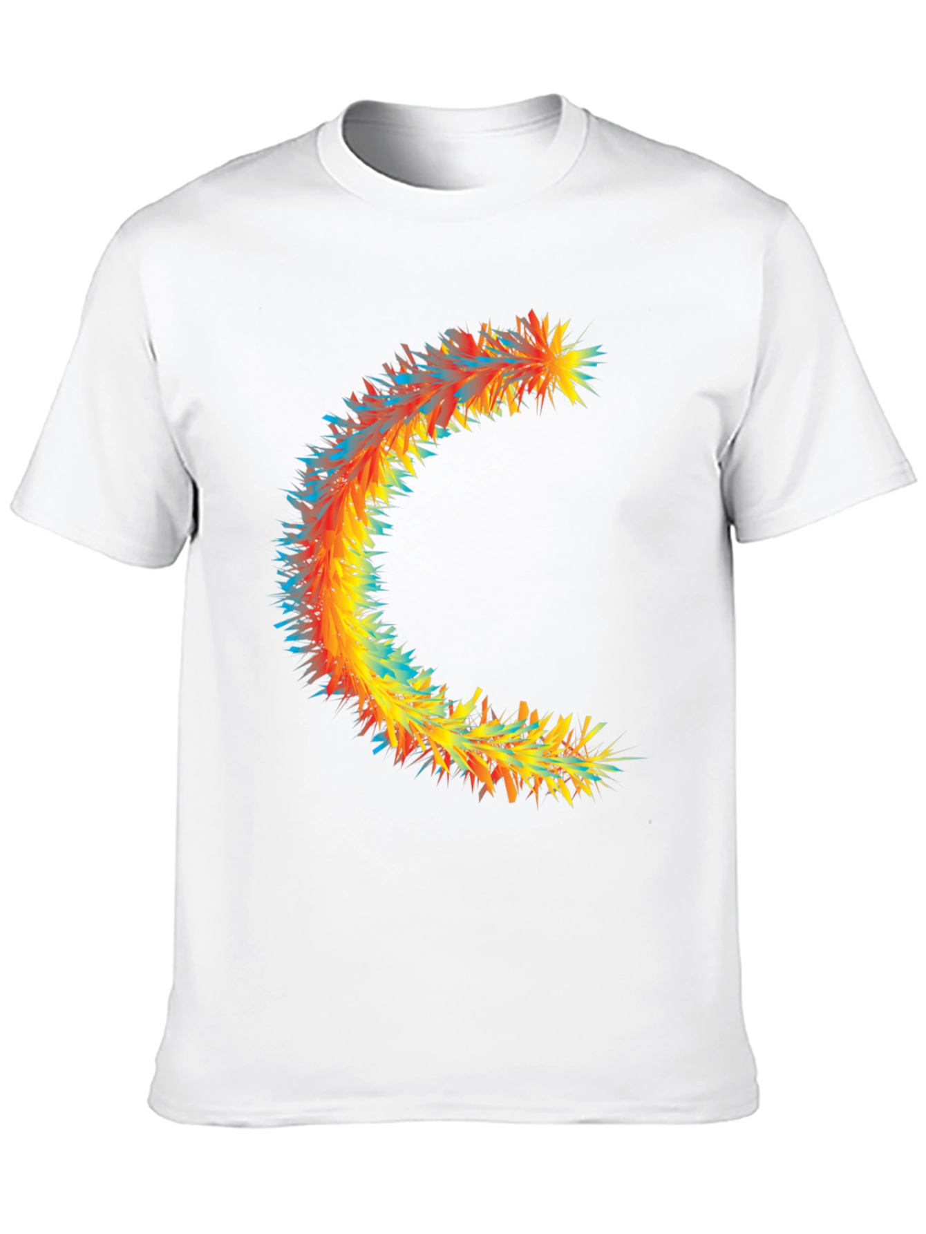 Abstract Crescent Graphic Tee - Stylish Black Cotton T-Shirt
