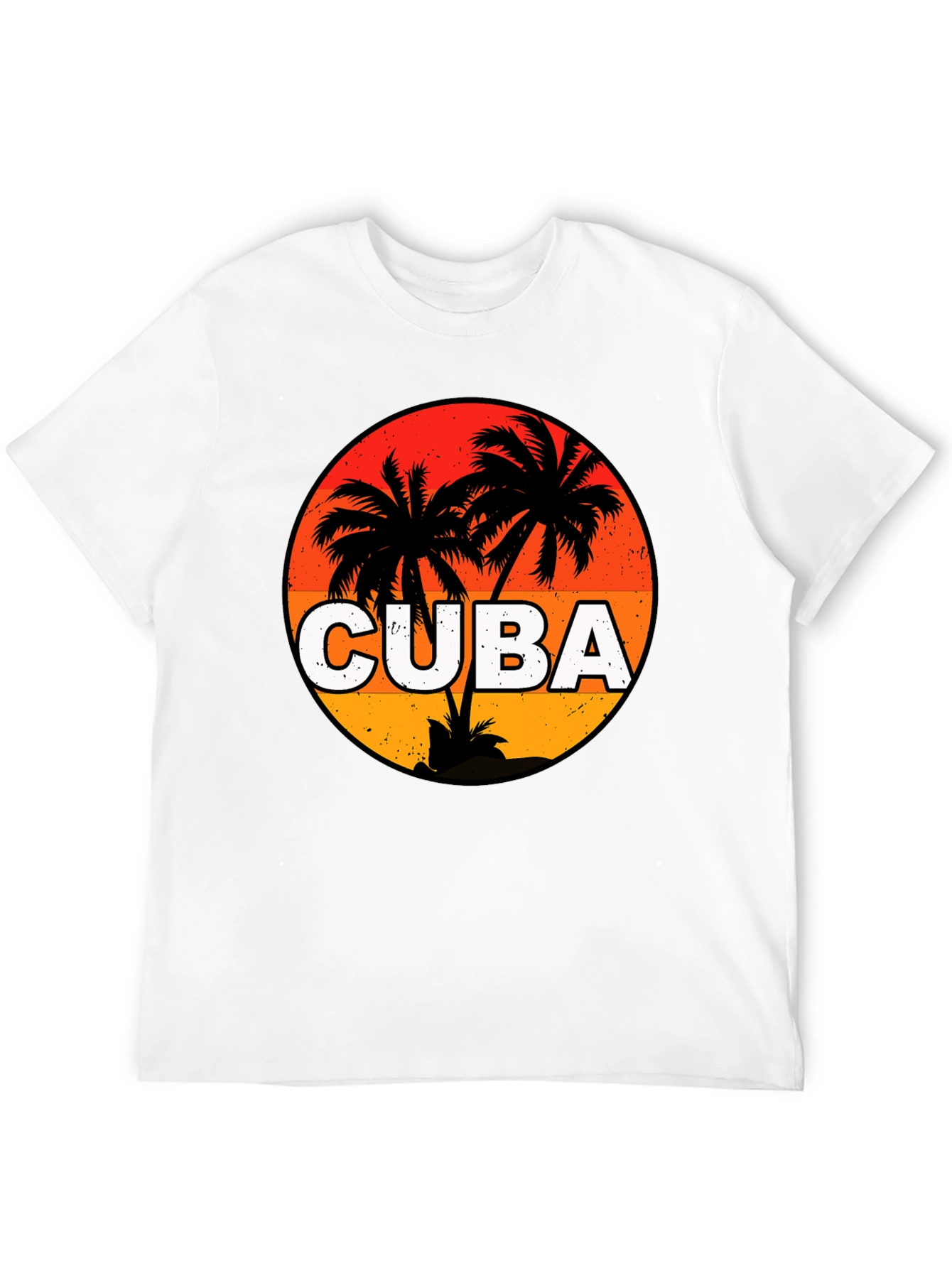 Cuba Palm Tree Sunset Graphic T-Shirt