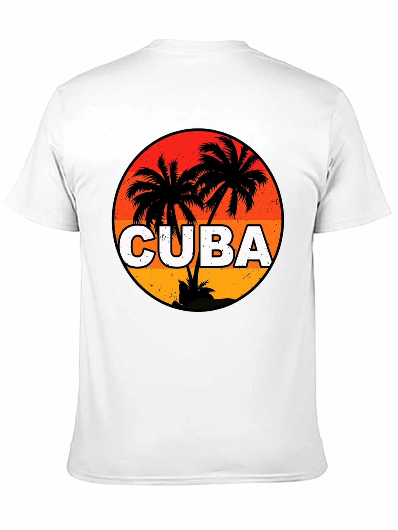 Cuba Palm Tree Sunset Graphic T-Shirt