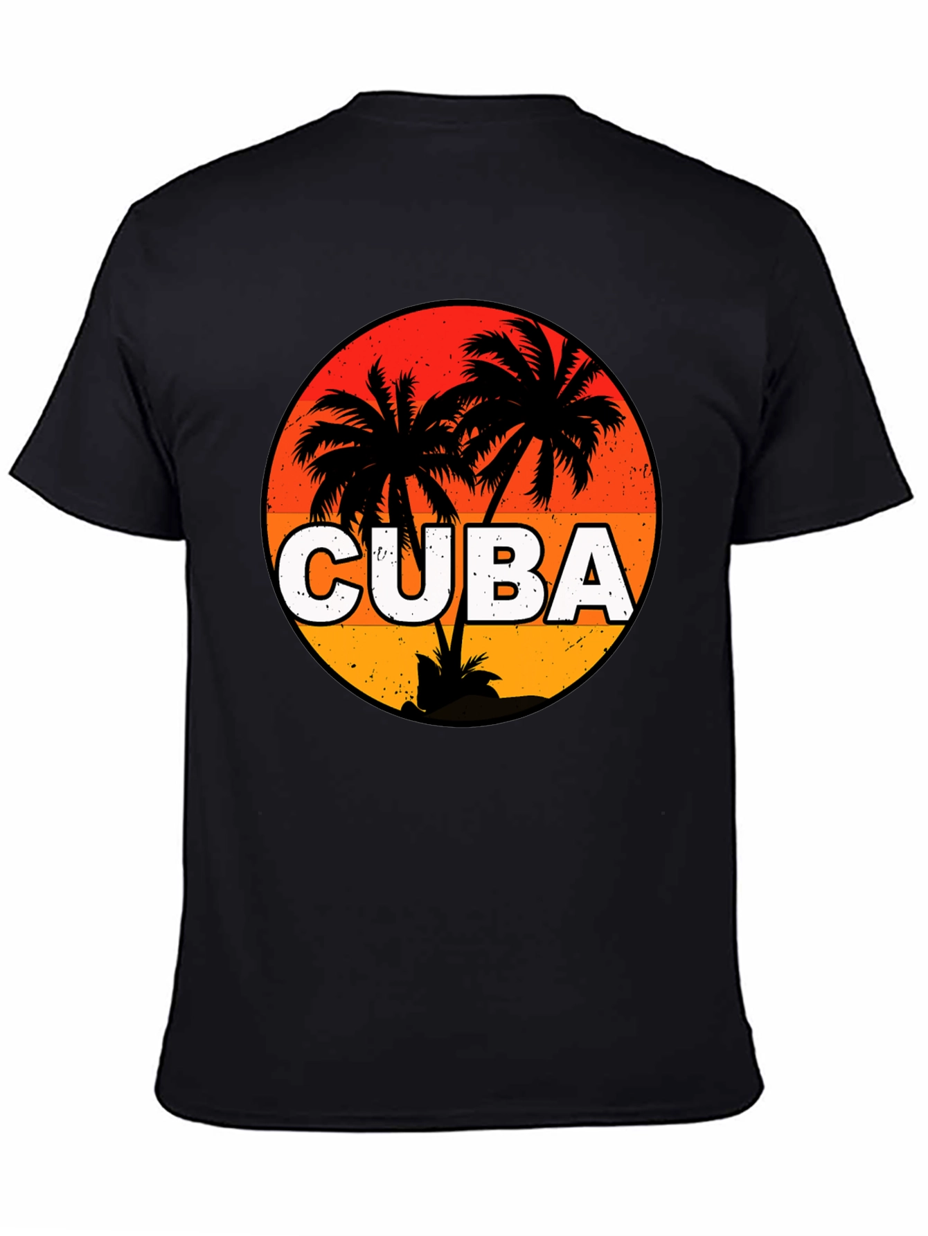 Cuba Palm Tree Sunset Graphic T-Shirt
