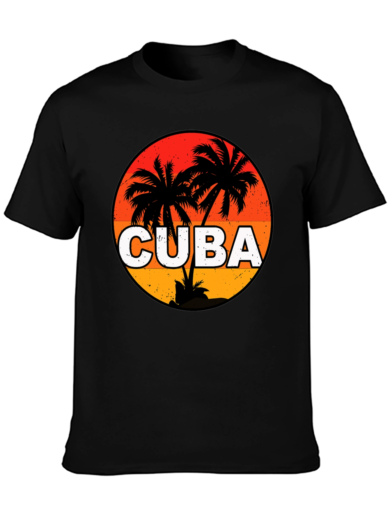 Cuba Palm Tree Sunset Graphic T-Shirt