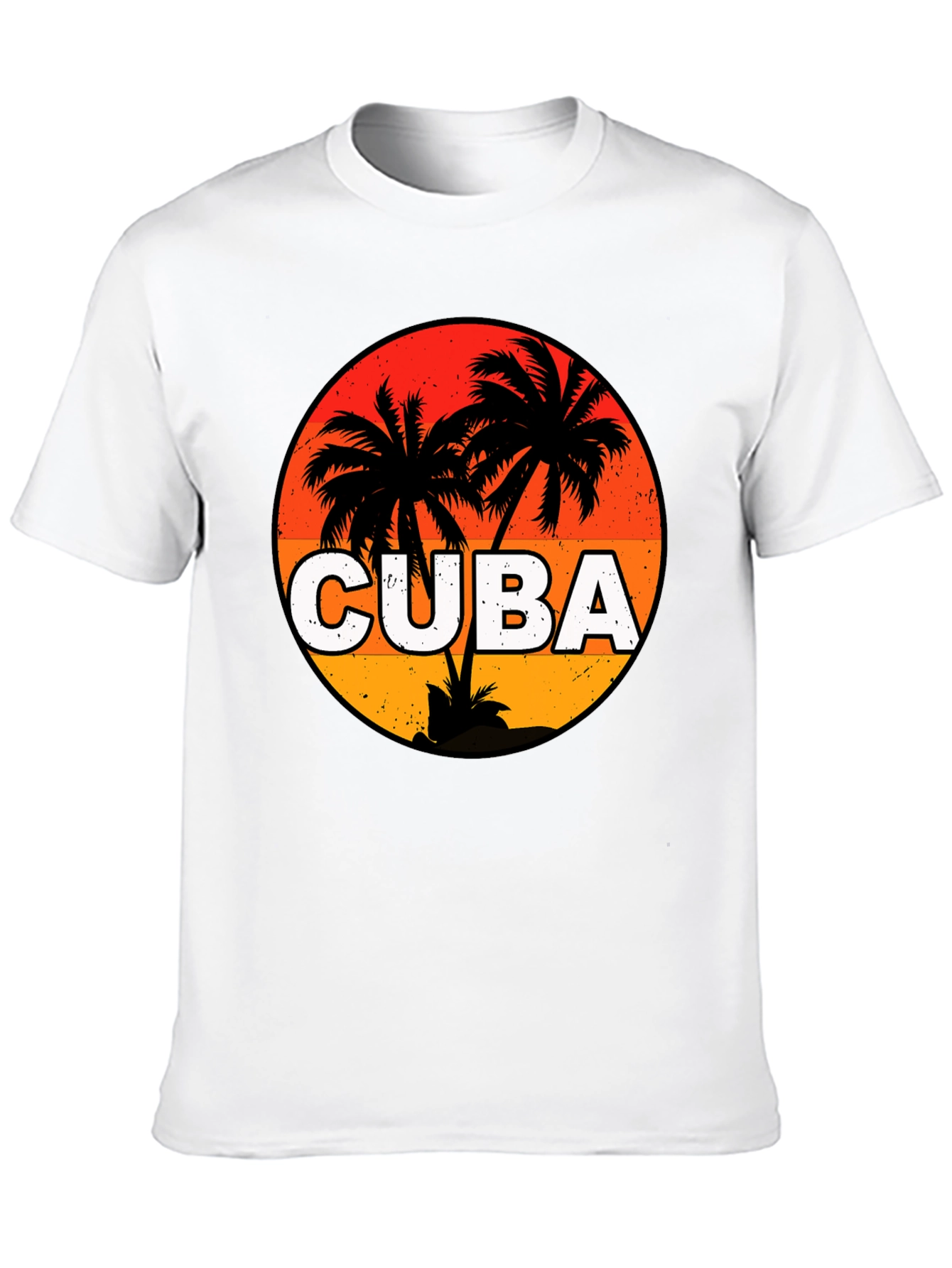 Cuba Palm Tree Sunset Graphic T-Shirt
