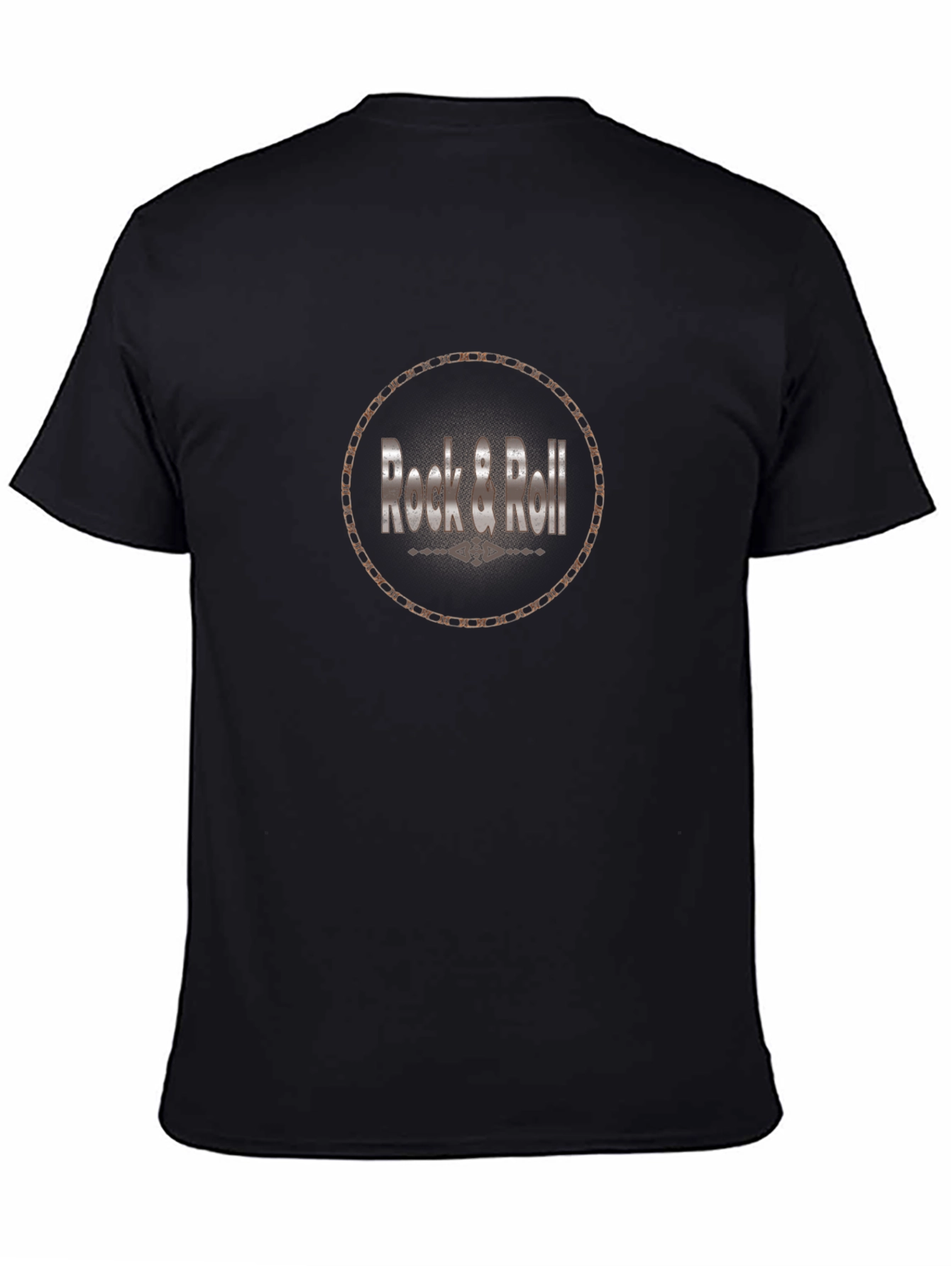 Rock & Roll Graphic Tee - Black Casual T-Shirt