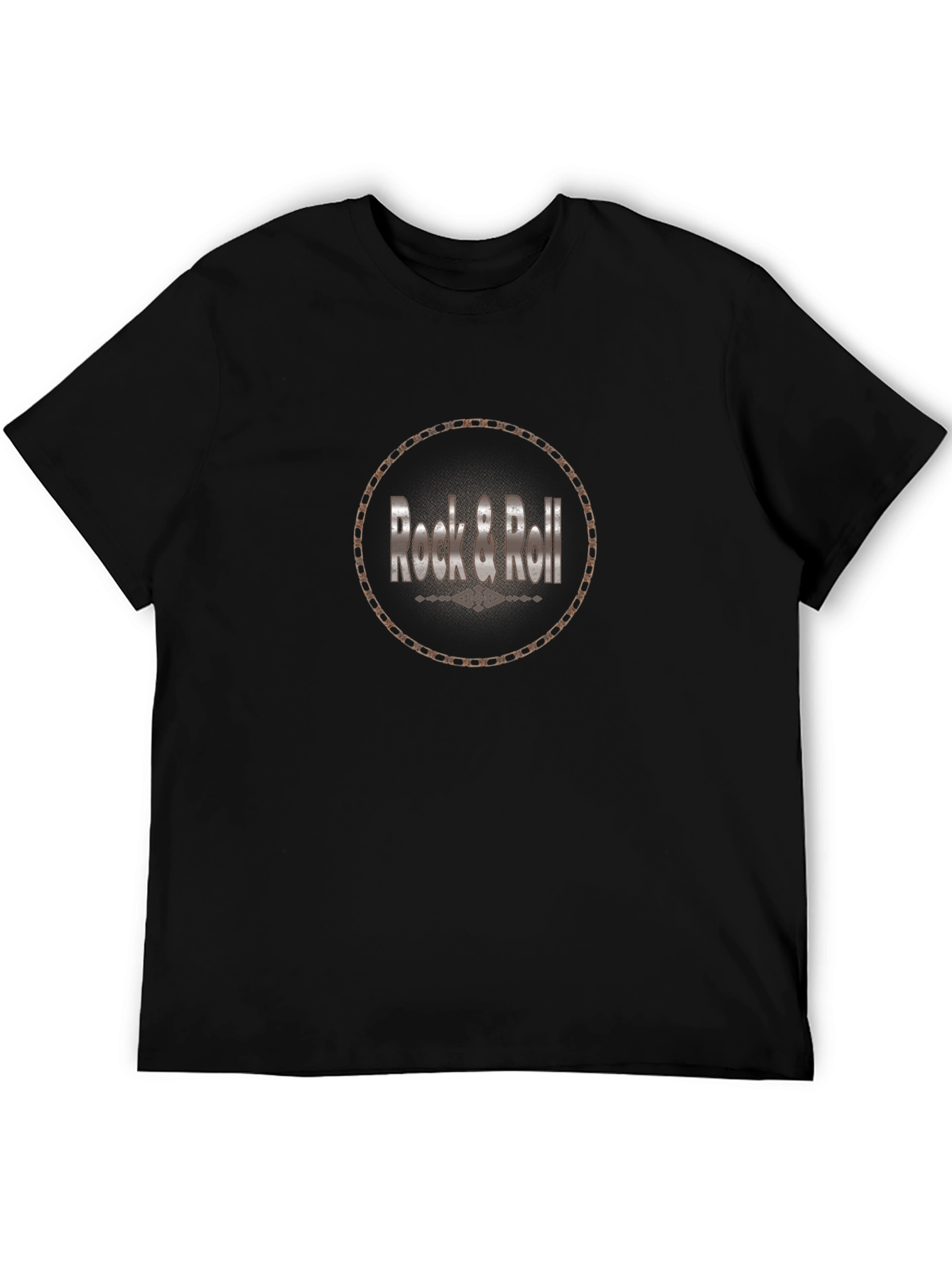Rock & Roll Graphic Tee - Black Casual T-Shirt