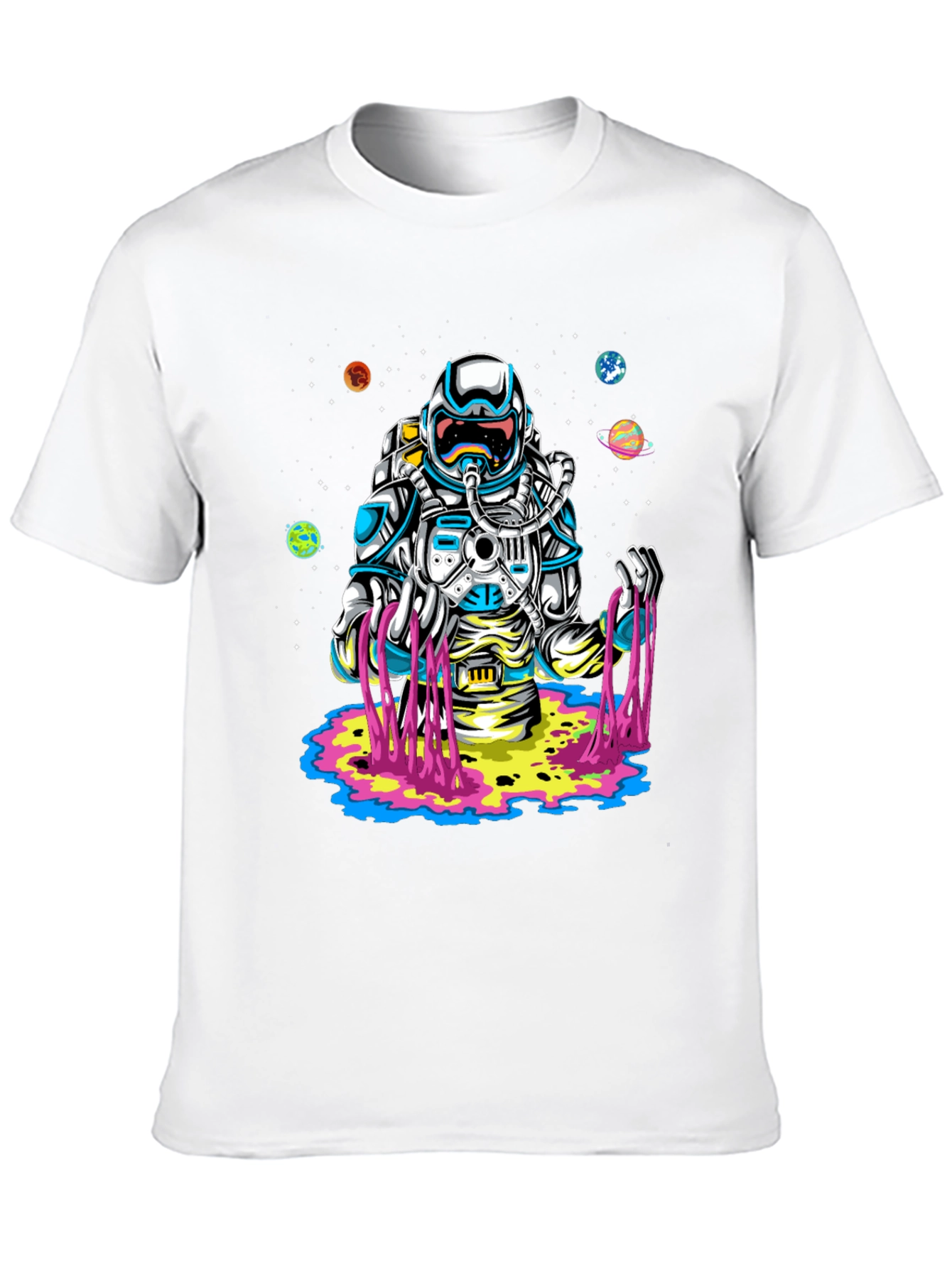 Astronaut Space Drip Graphic Tee - Black