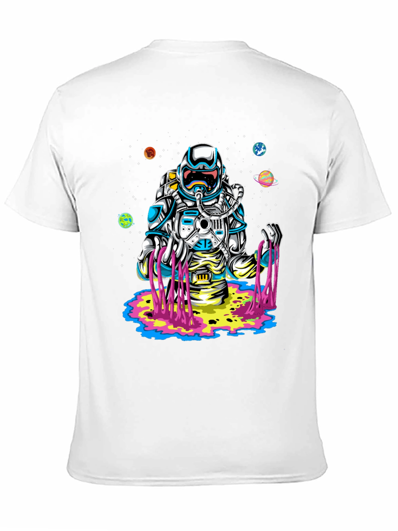 Astronaut Space Drip Graphic Tee - Black