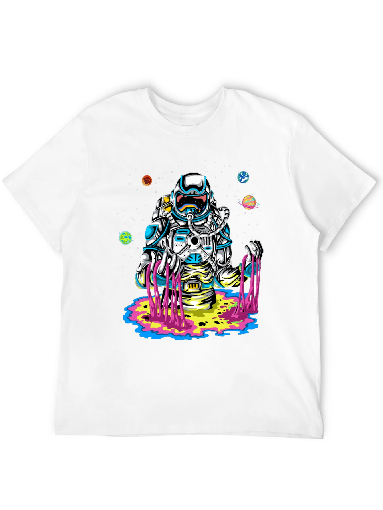 Astronaut Space Drip Graphic Tee - Black
