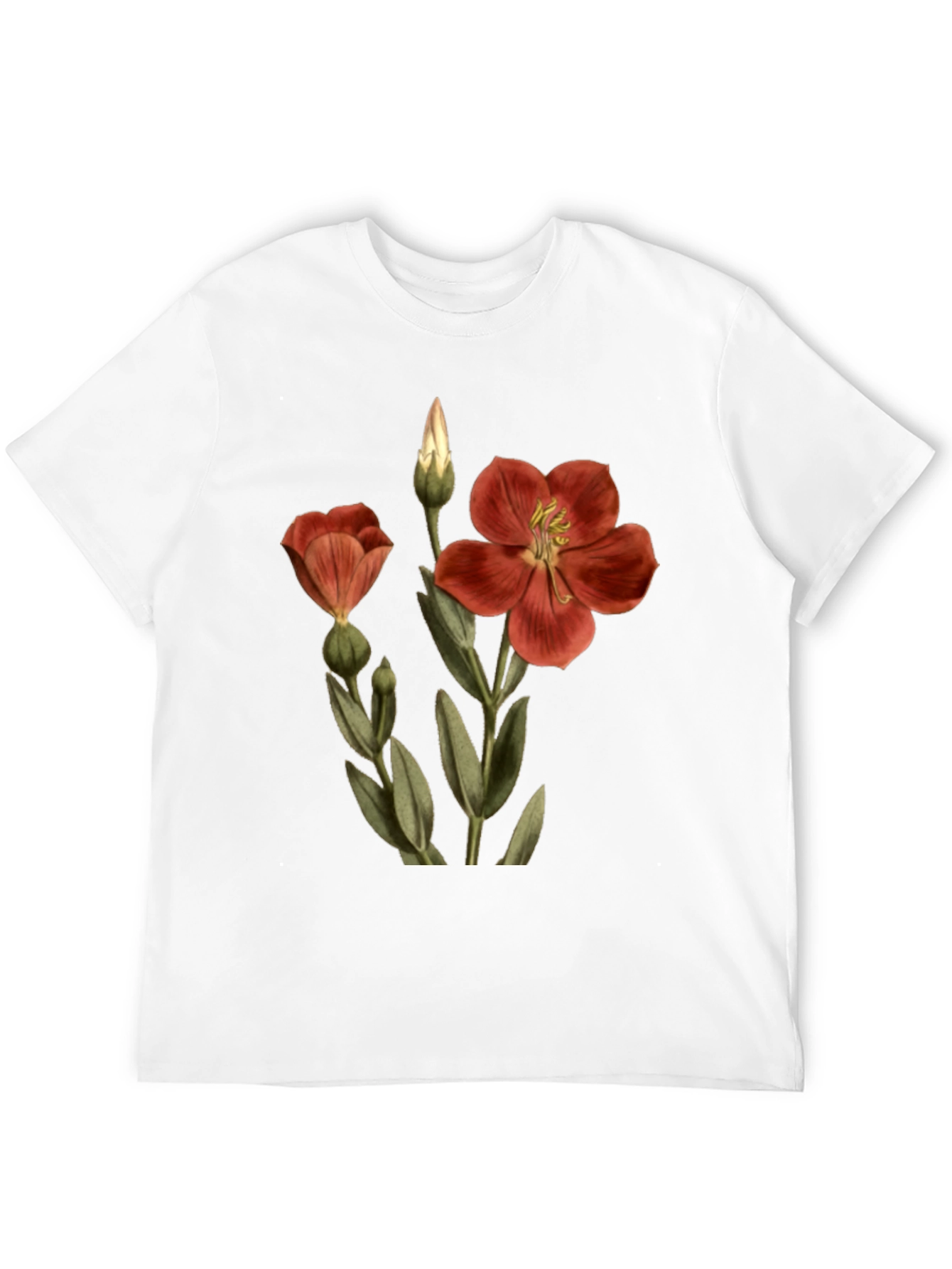 Floral Print Tee - Black Cotton Comfort