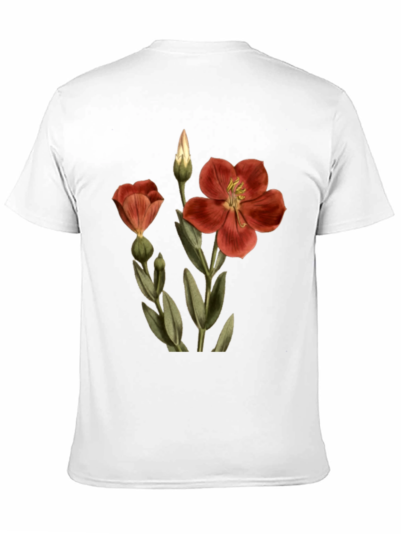 Floral Print Tee - Black Cotton Comfort